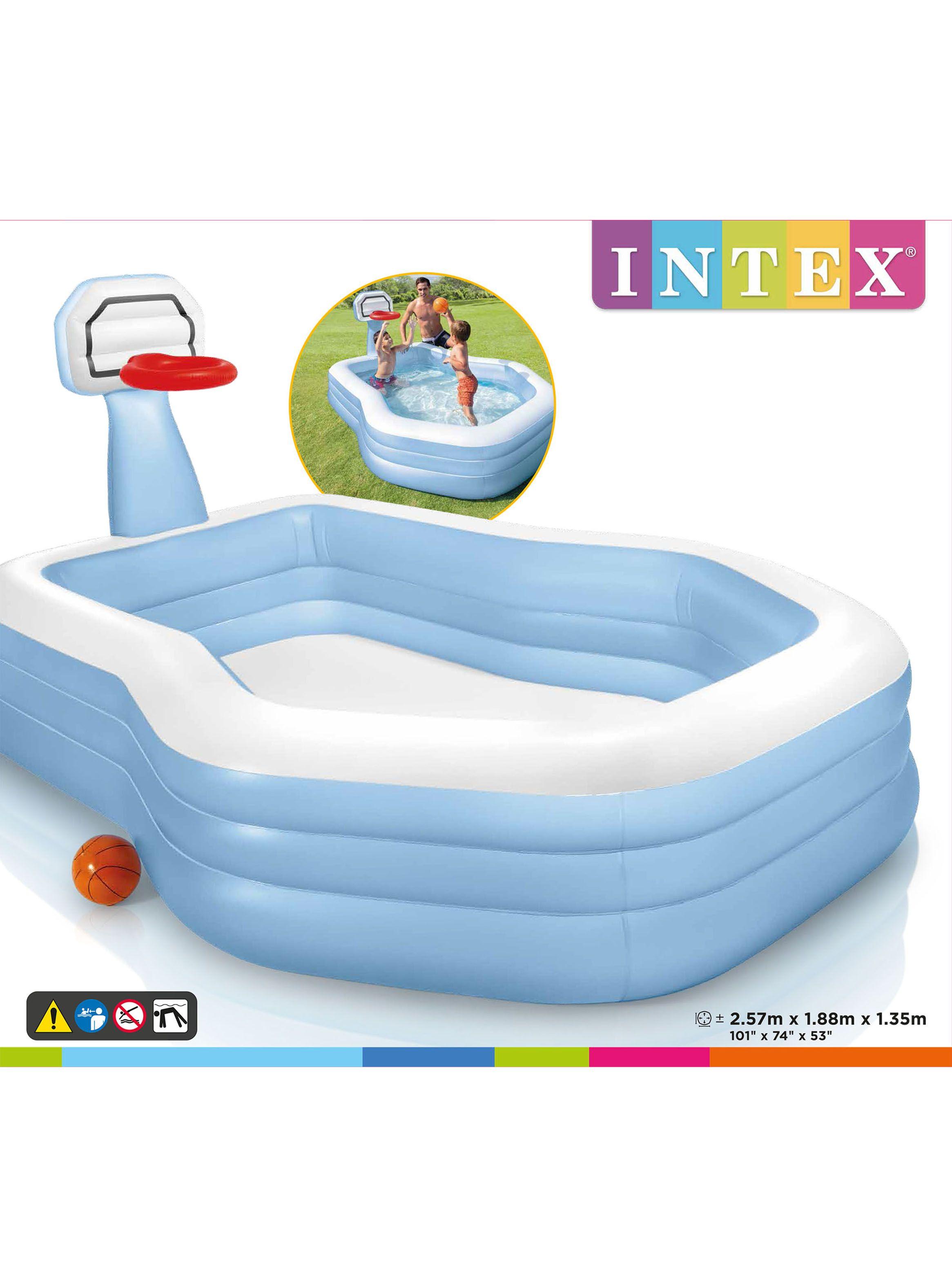 Piscina Familiar Shootin Hoops 257 x 188 x 135 cm Celeste-1