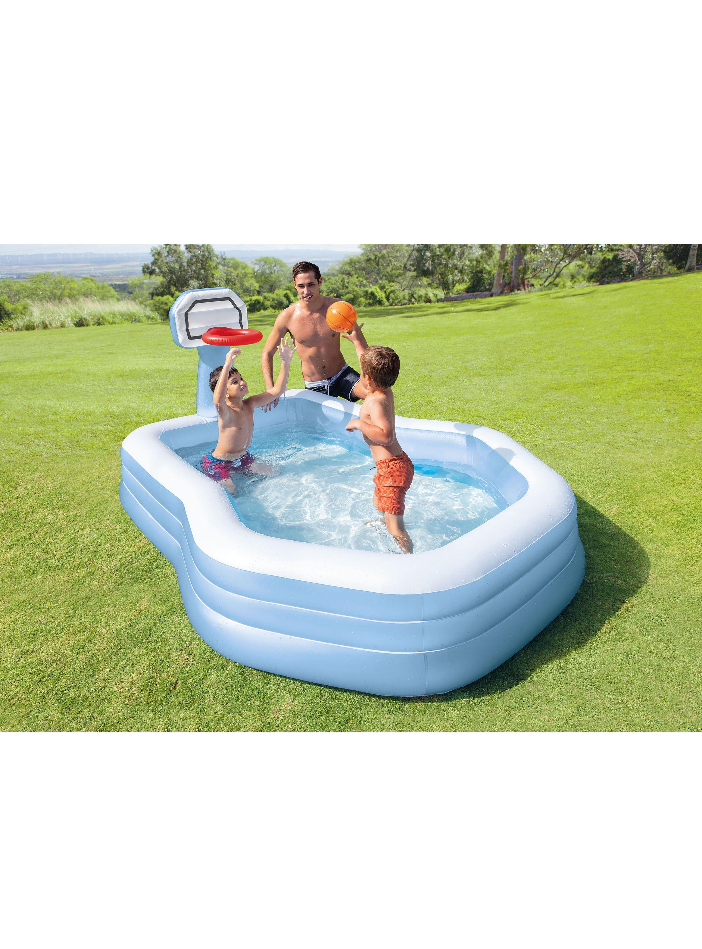 Piscina Familiar Shootin Hoops 257 x 188 x 135 cm Celeste-2