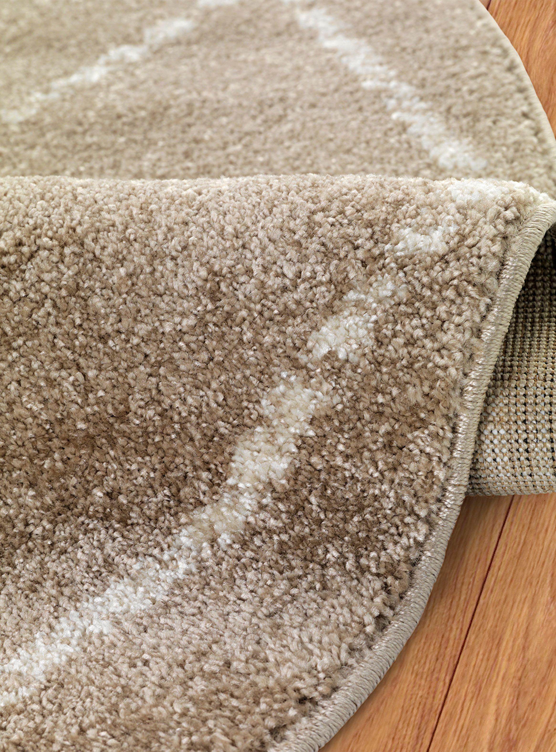 Alfombra Redonda Florida Beige 160 x 160 cm Rombos-1