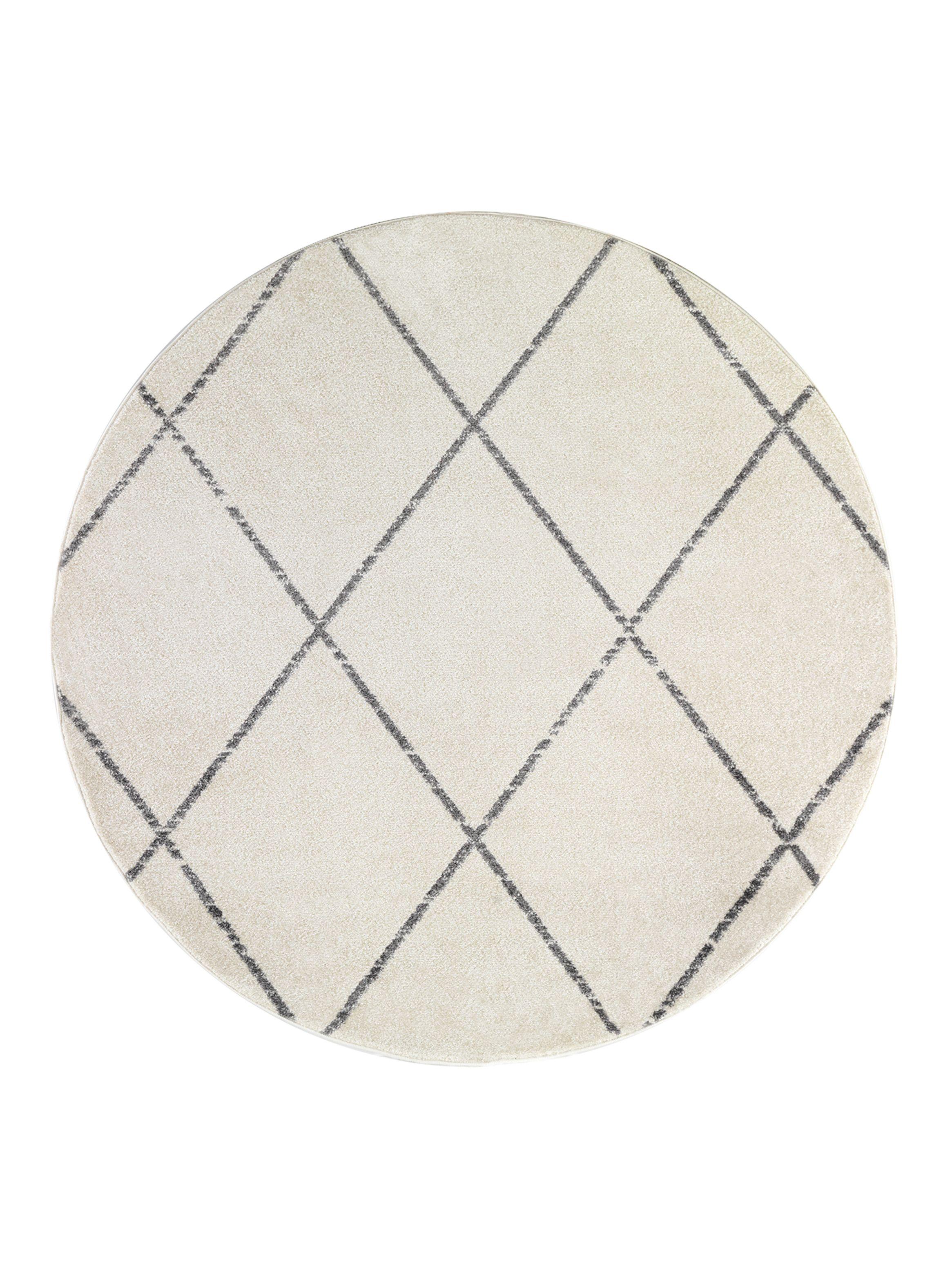 Alfombra Modalfo Redonda Florida Blanca 160 x 160 cm-0