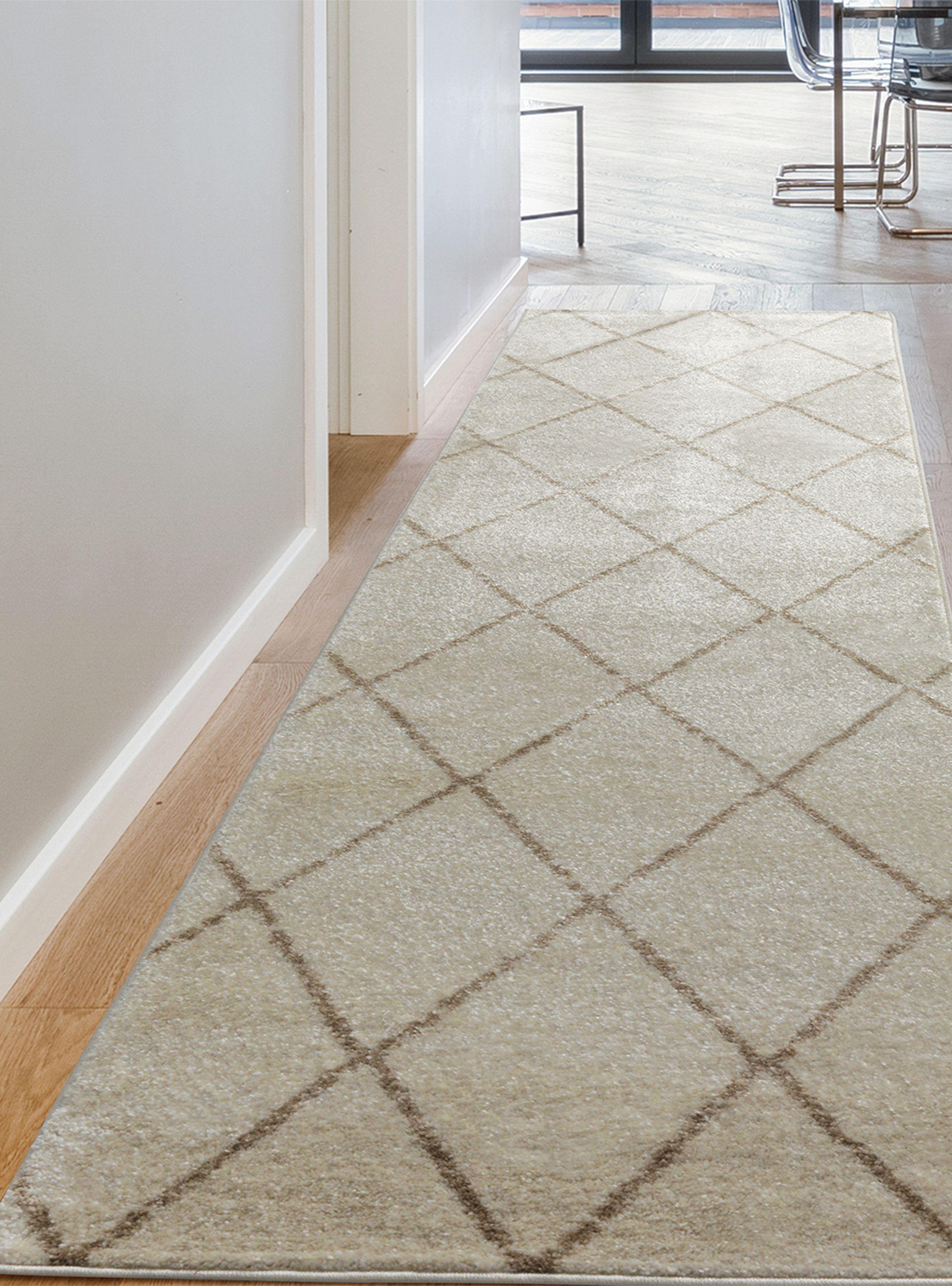 Alfombra Pasillo Florida Beige 70 x 230 cm Rombos Café-2