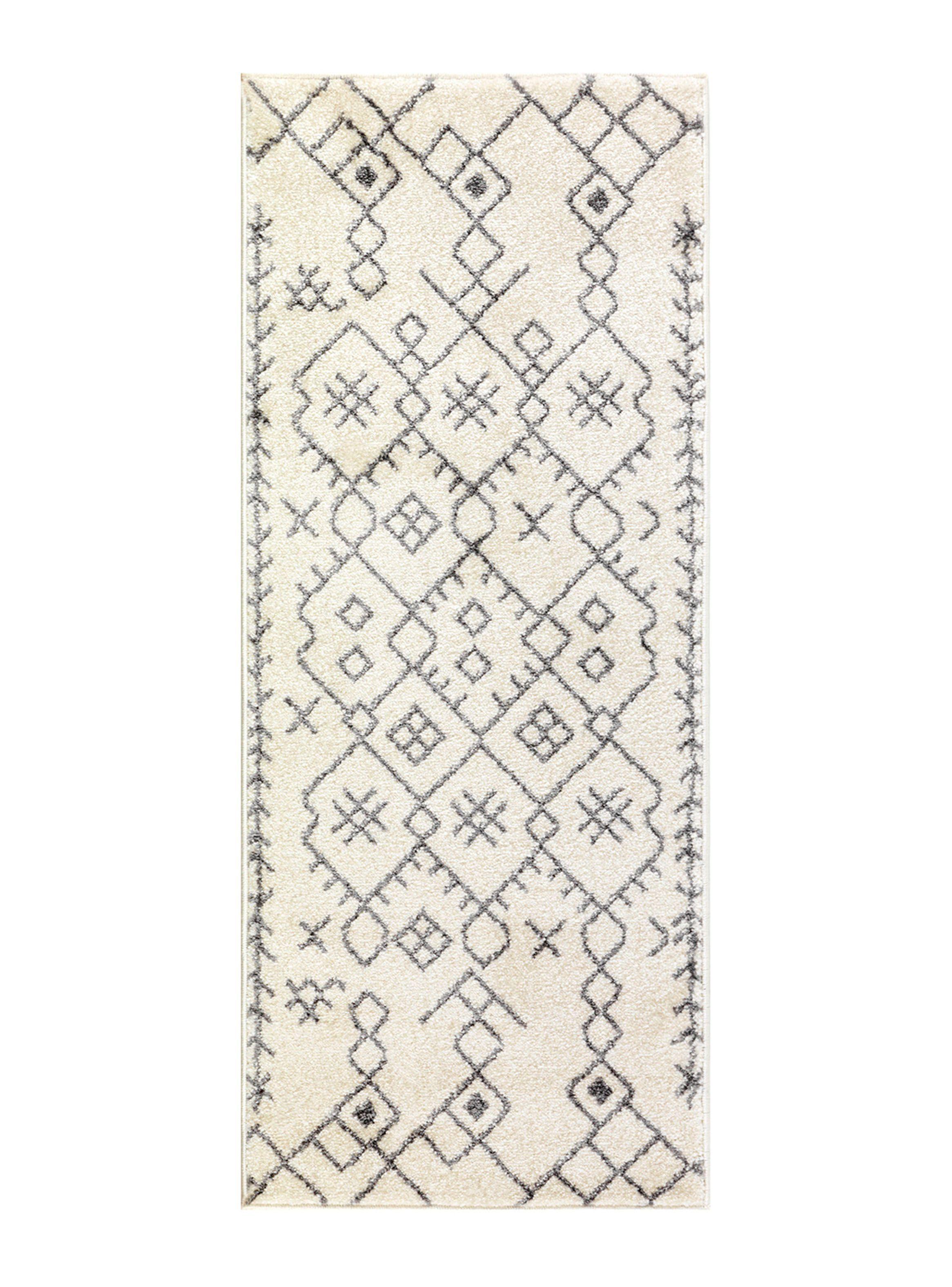 Bajada de Cama Florida Blanco 50 x 120 cm Geométrico-0