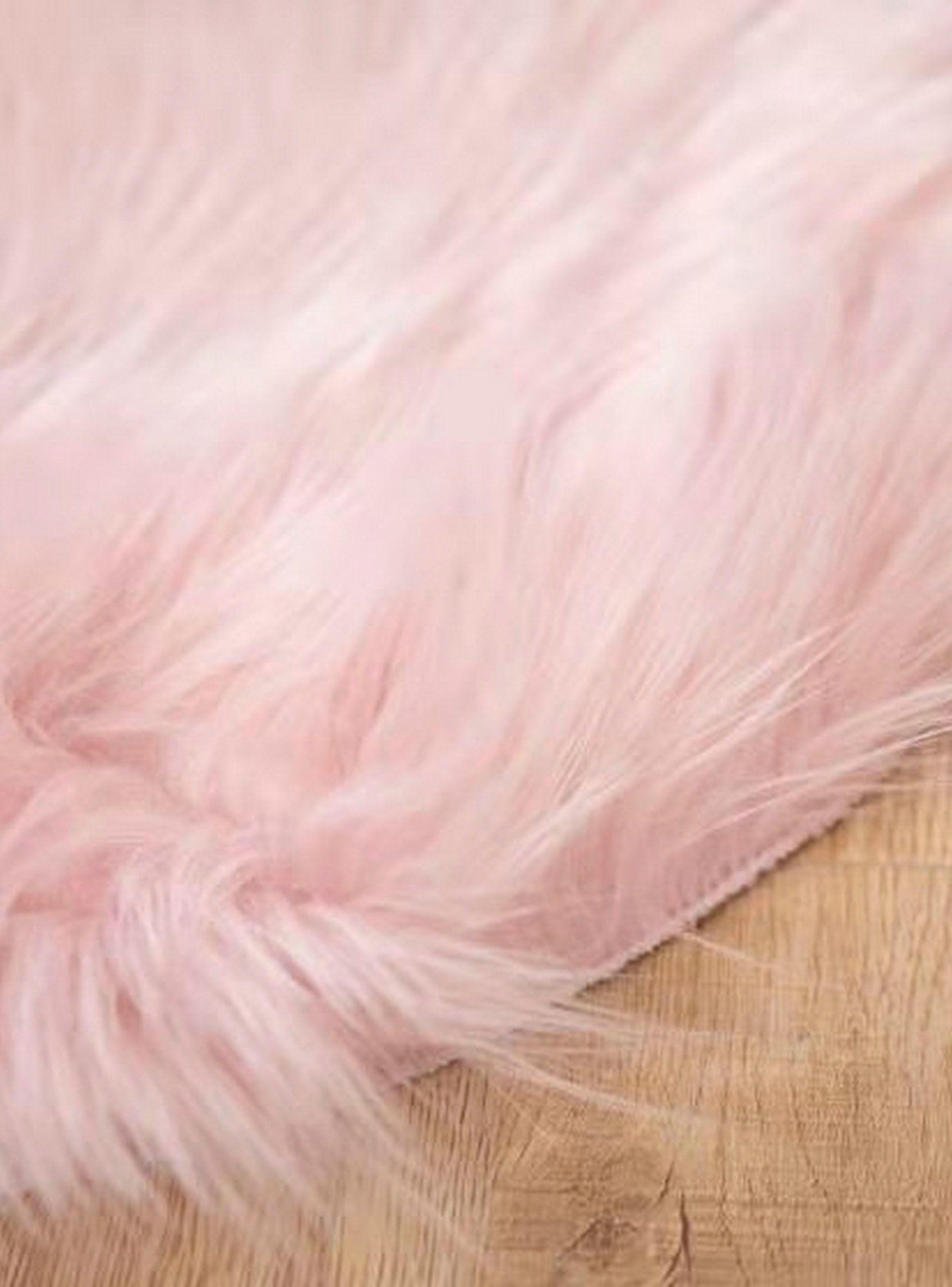 Bajada de Cama Piel Sintético Oveja Rosada 90 x 150 cm-1