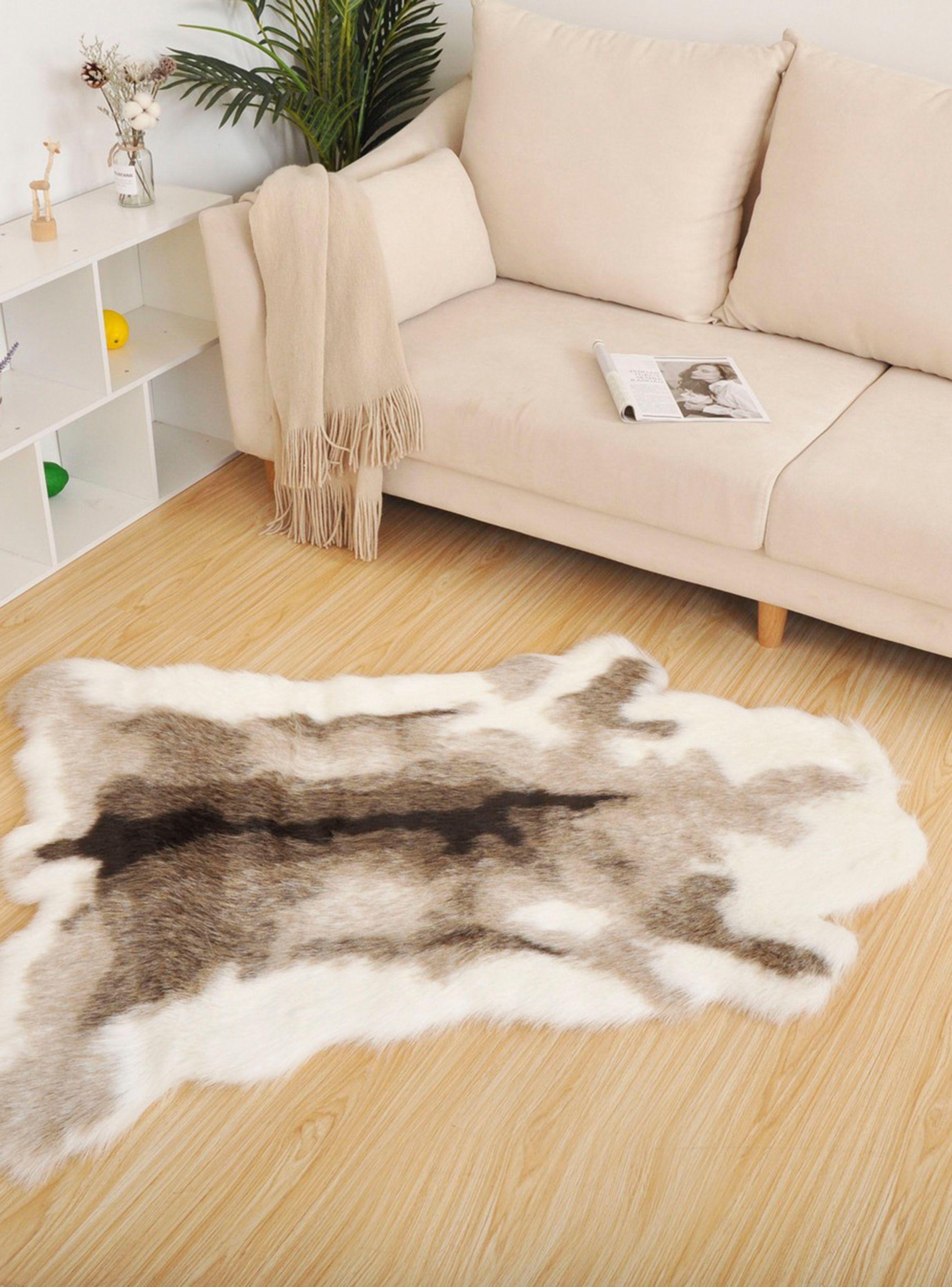 Bajada de Cama Piel Sintético Venado Beige 90 x 115 cm-5