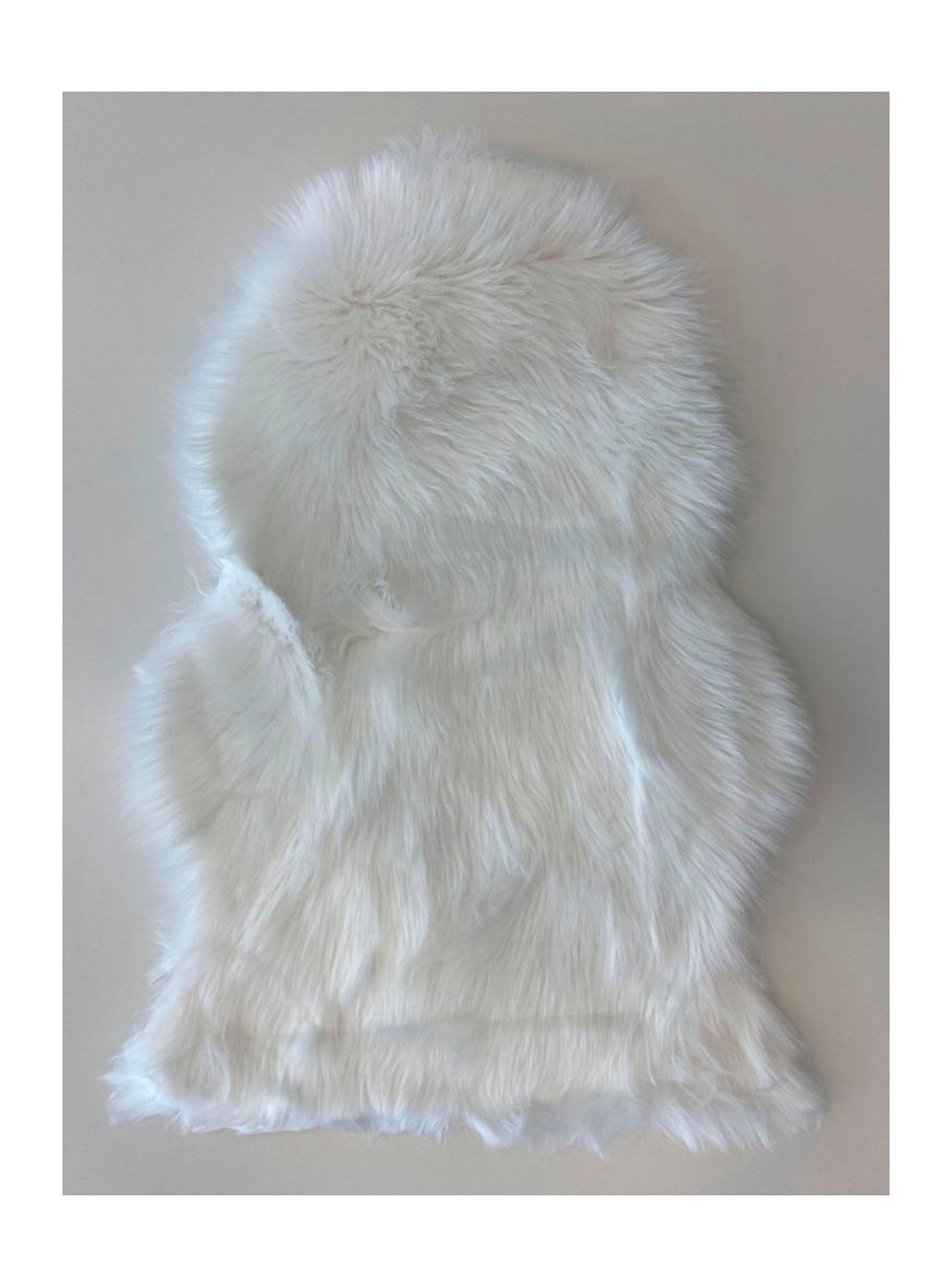 Bajada Cama Oveja Blanco Asimétrica 60 x 90 cm-0