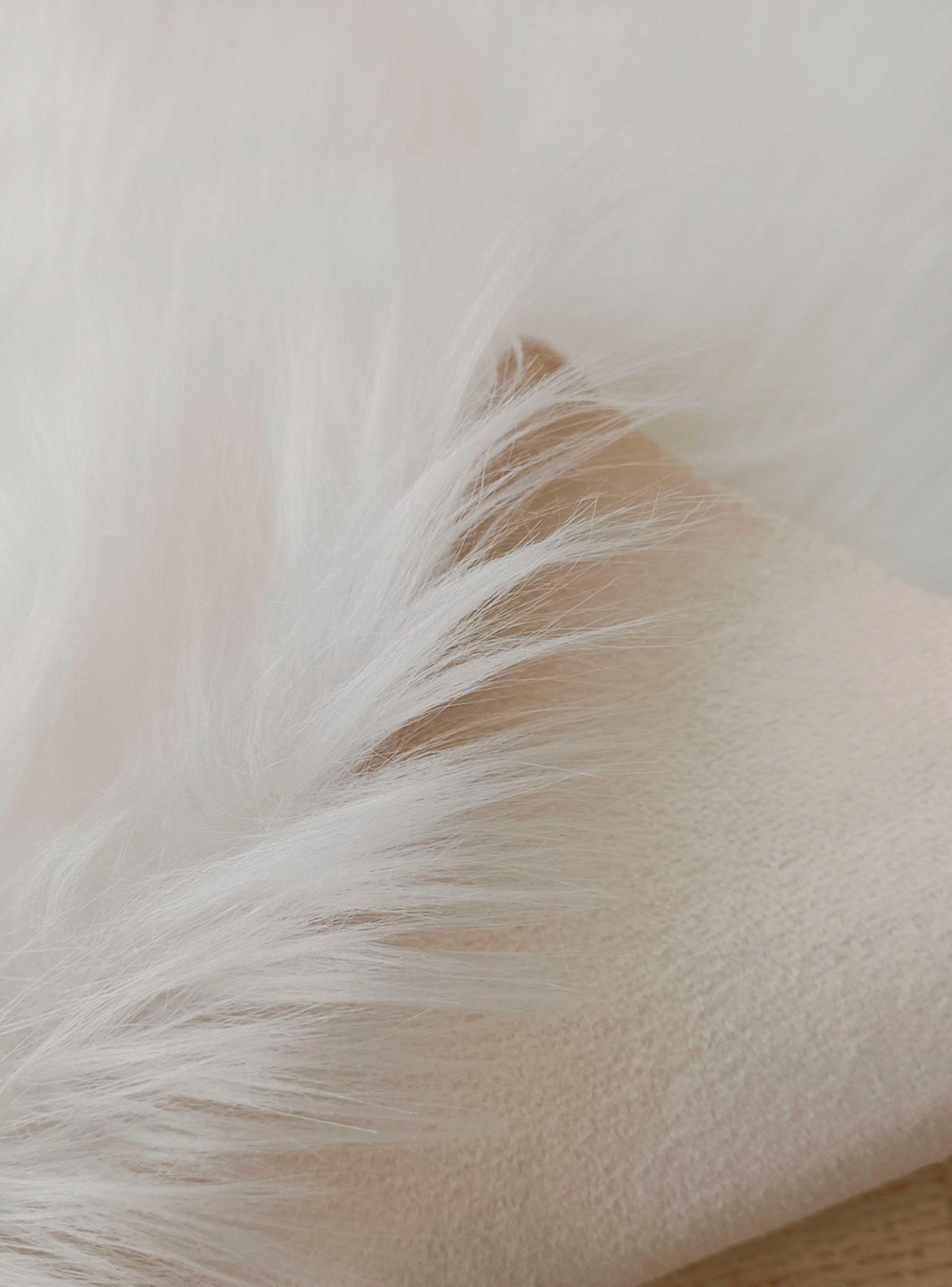 Bajada Cama Oveja Blanco Asimétrica 60 x 90 cm-3