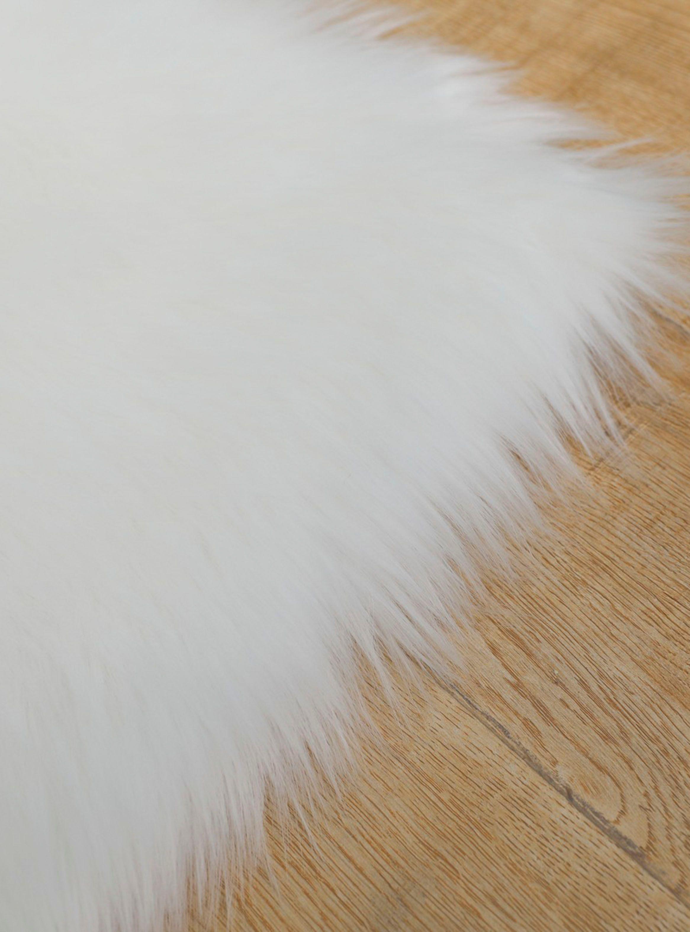 Alfombra Piel Sintético Oveja Blanca 120 x 180 cm-2