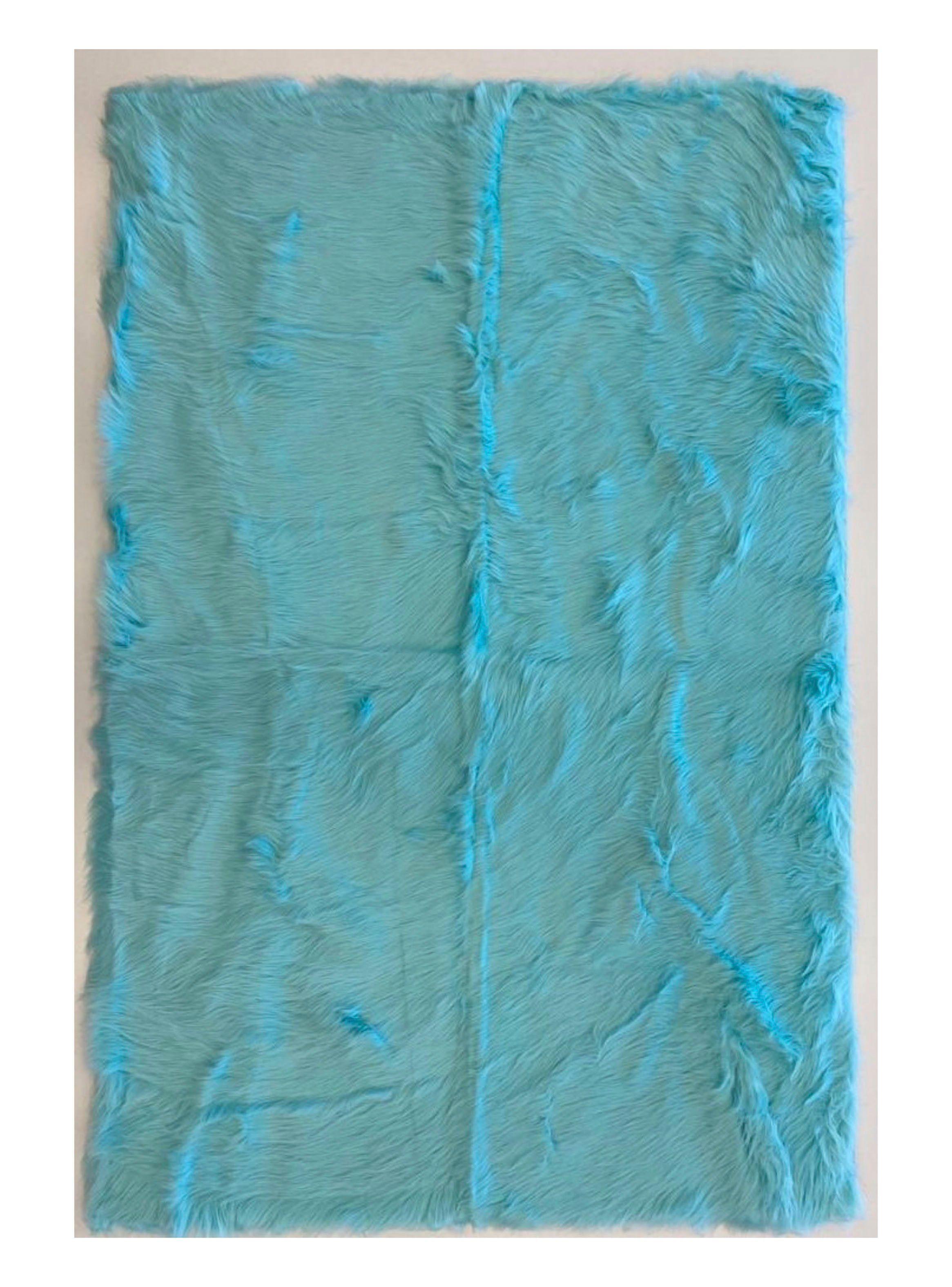 Alfombra Piel Sintético Oveja Azul 120 x 180 cm-0