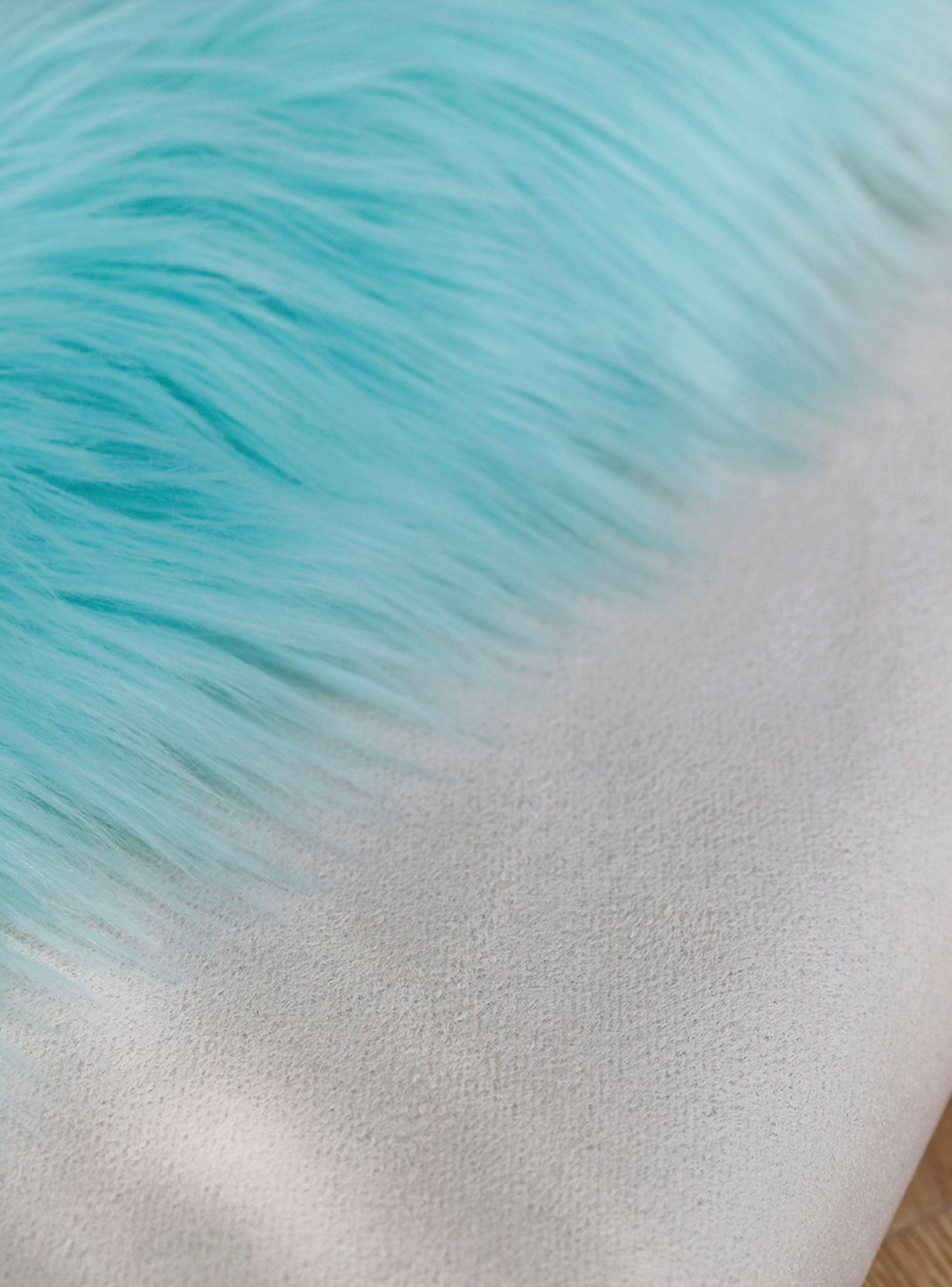 Alfombra Piel Sintético Oveja Azul 120 x 180 cm-3