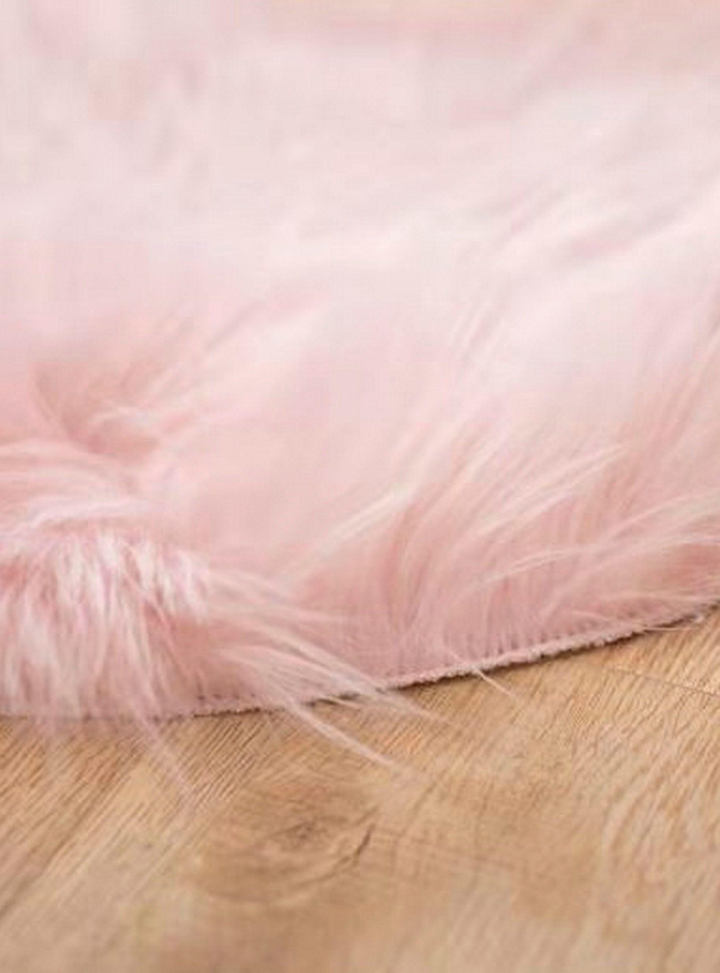 Alfombra Piel Sintético Oveja Rosada 120 x 180 cm-1