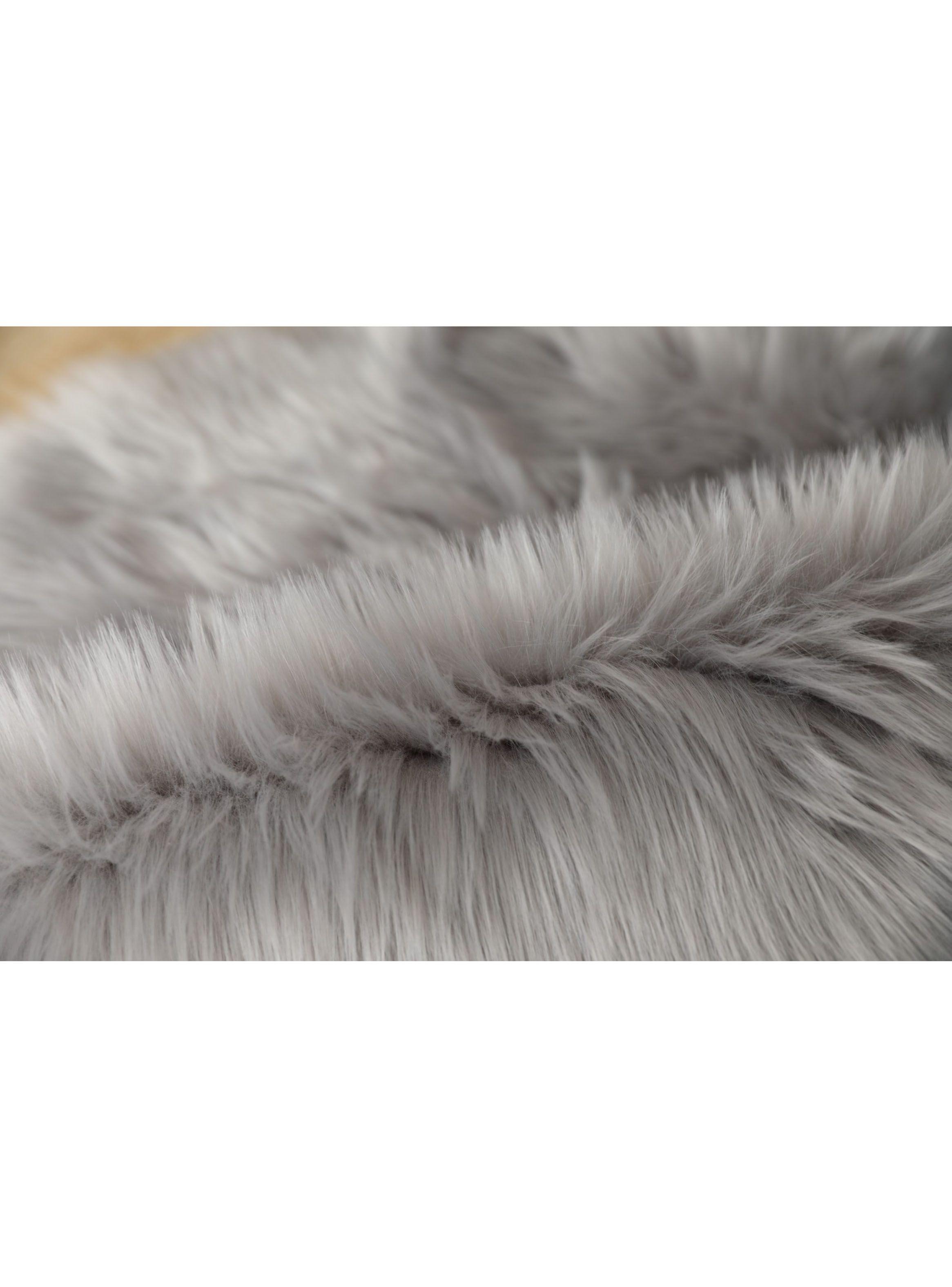 Bajada Cama Oveja Gris Oscuro Rectangular 60 x 90 cm-1