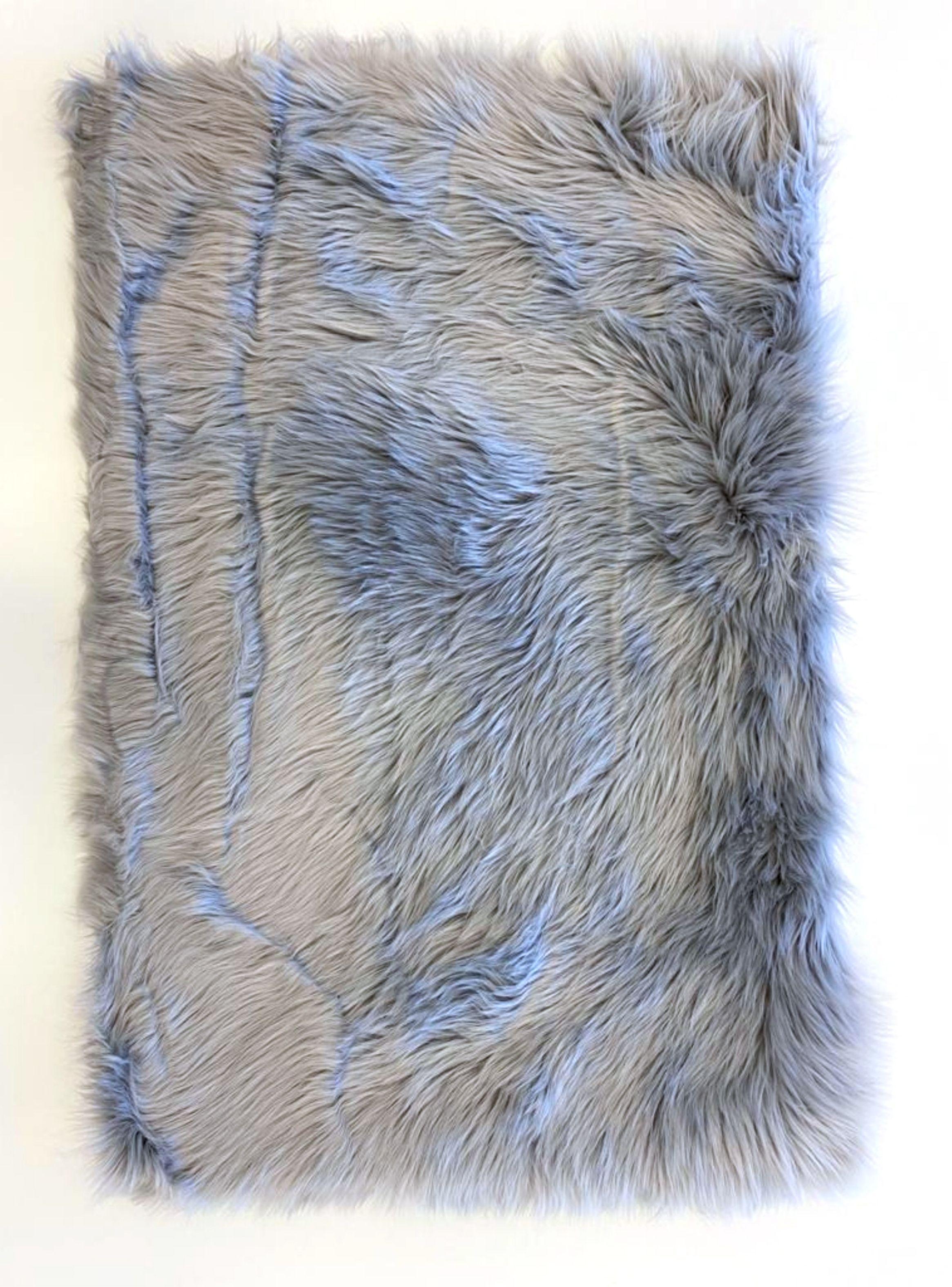 Bajada Cama Oveja Gris Oscuro Rectangular 60 x 90 cm-0