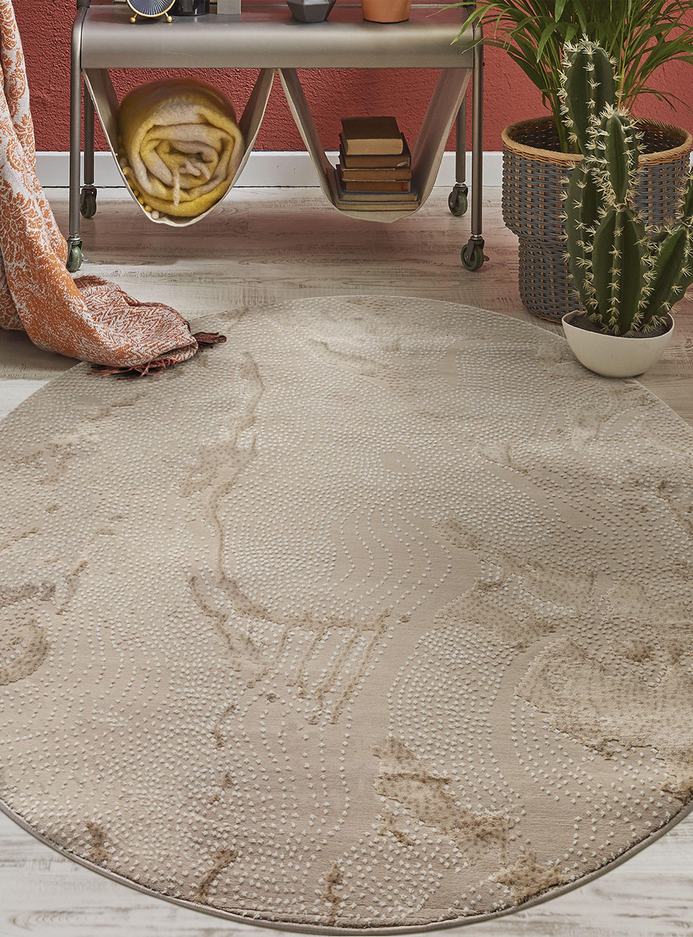 Alfombra Redonda Babil 63 Beige 240 x 240 cm-5