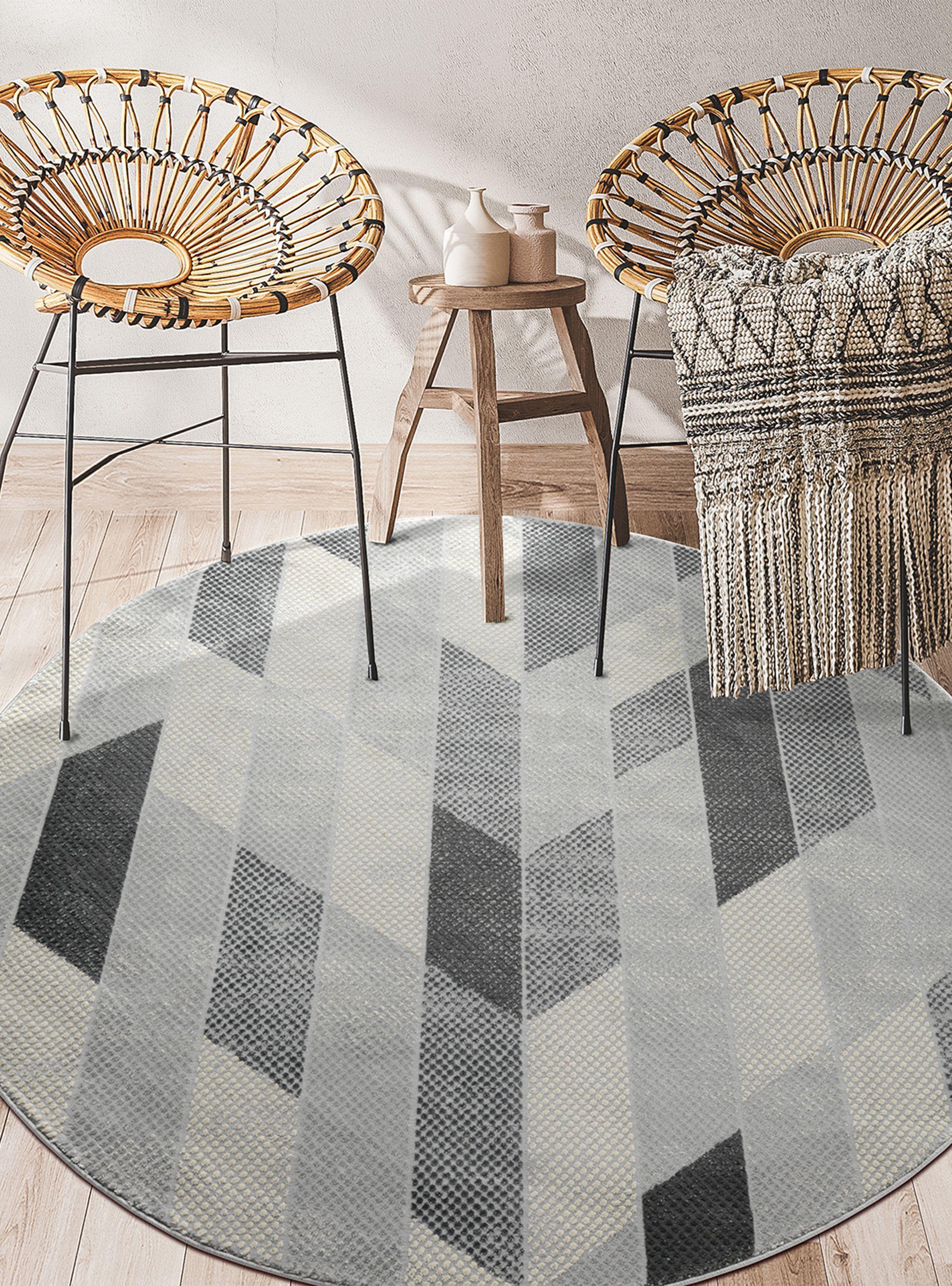 Alfombra Redonda Babil 65 Gris 160 x 160 cm-5