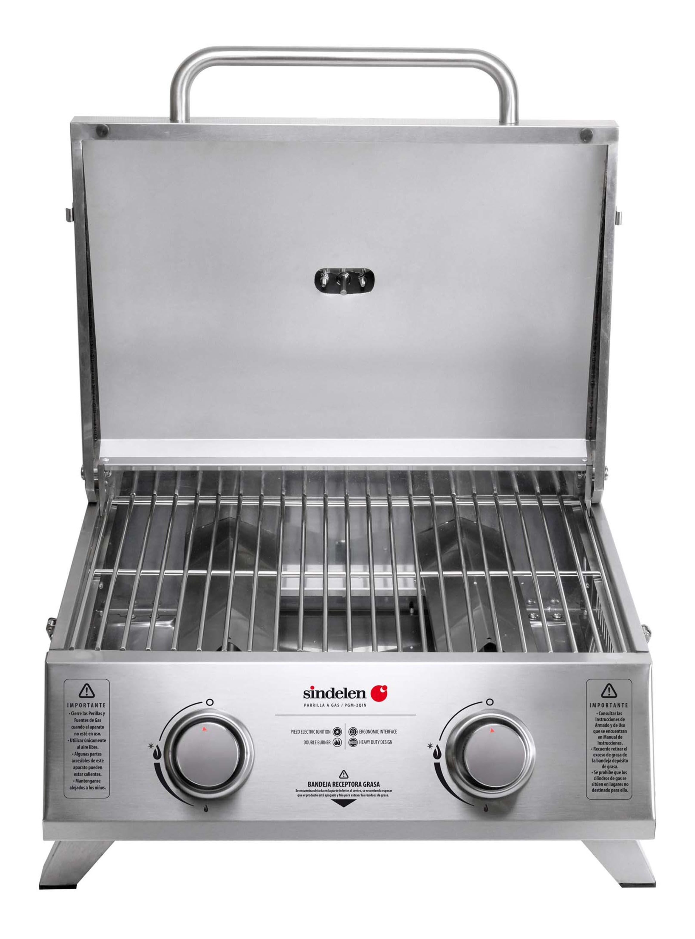 Parrilla a Gas 2 Quemadores inox Pgm-2Qin-0