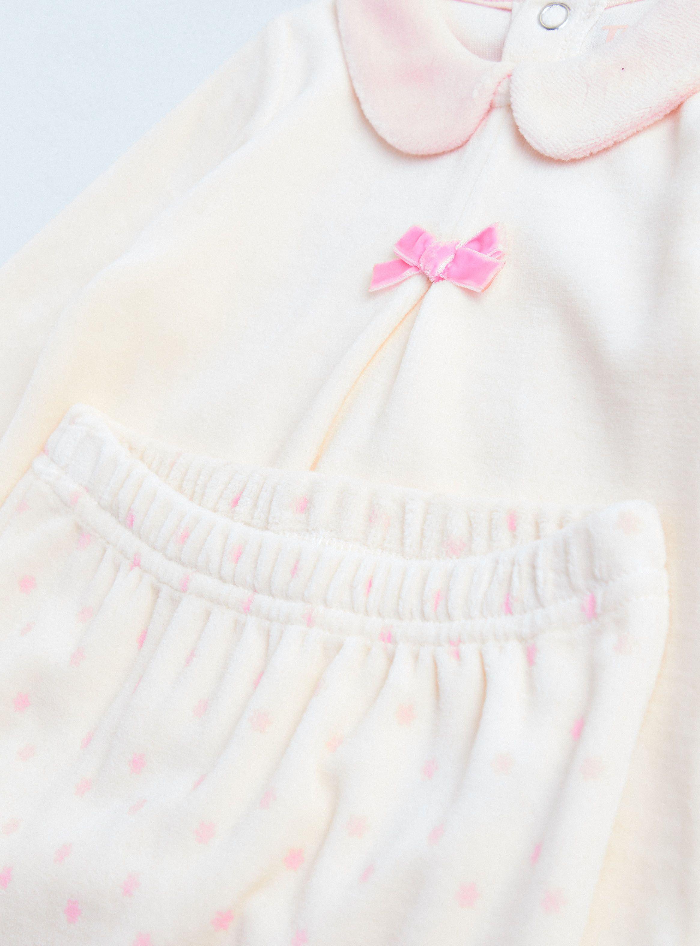 Conjunto Plush Velour Niña Marfil-2