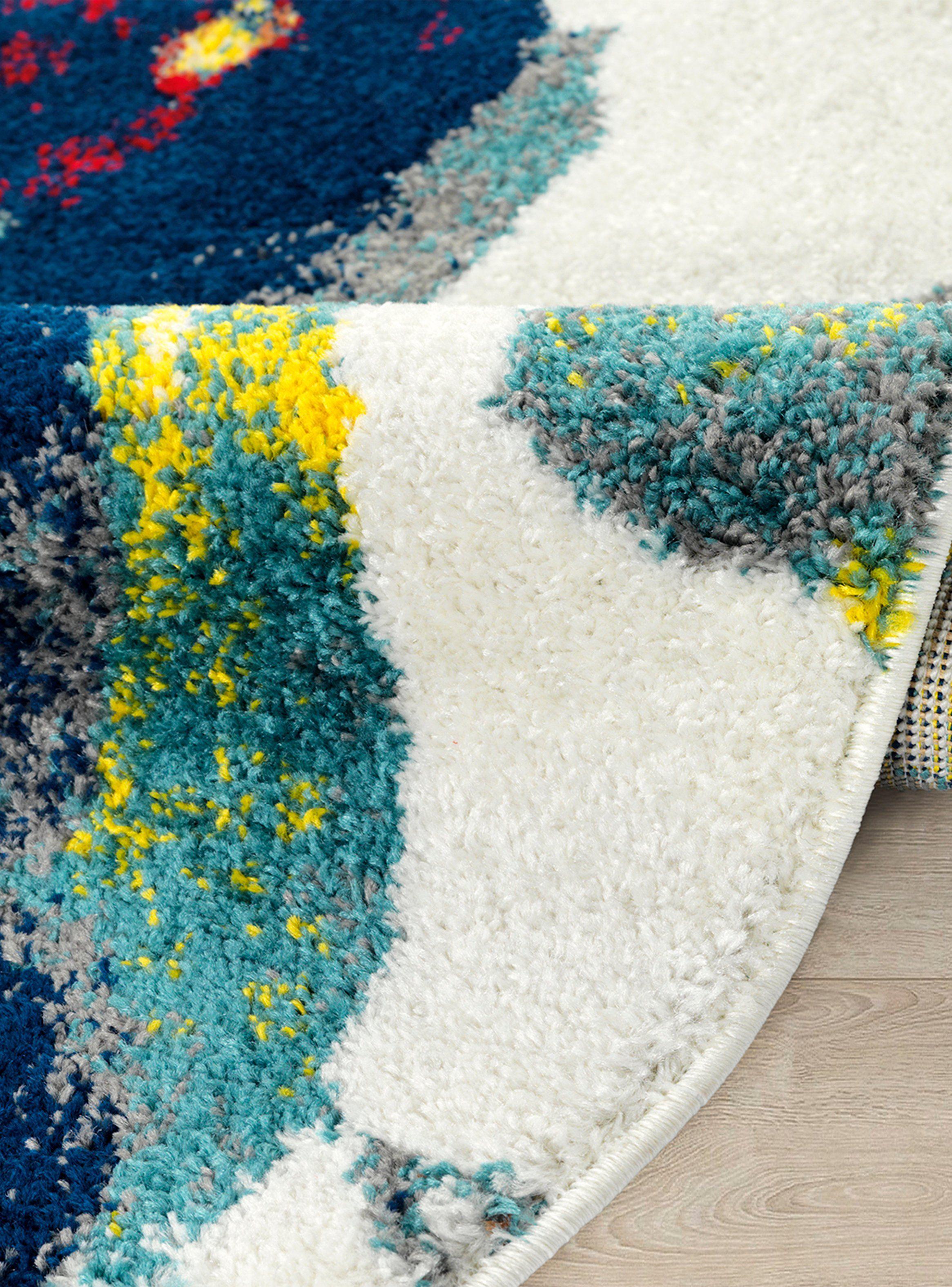 Alfombra Redonda Florida Blanco 160 x 160 cm Flores-1