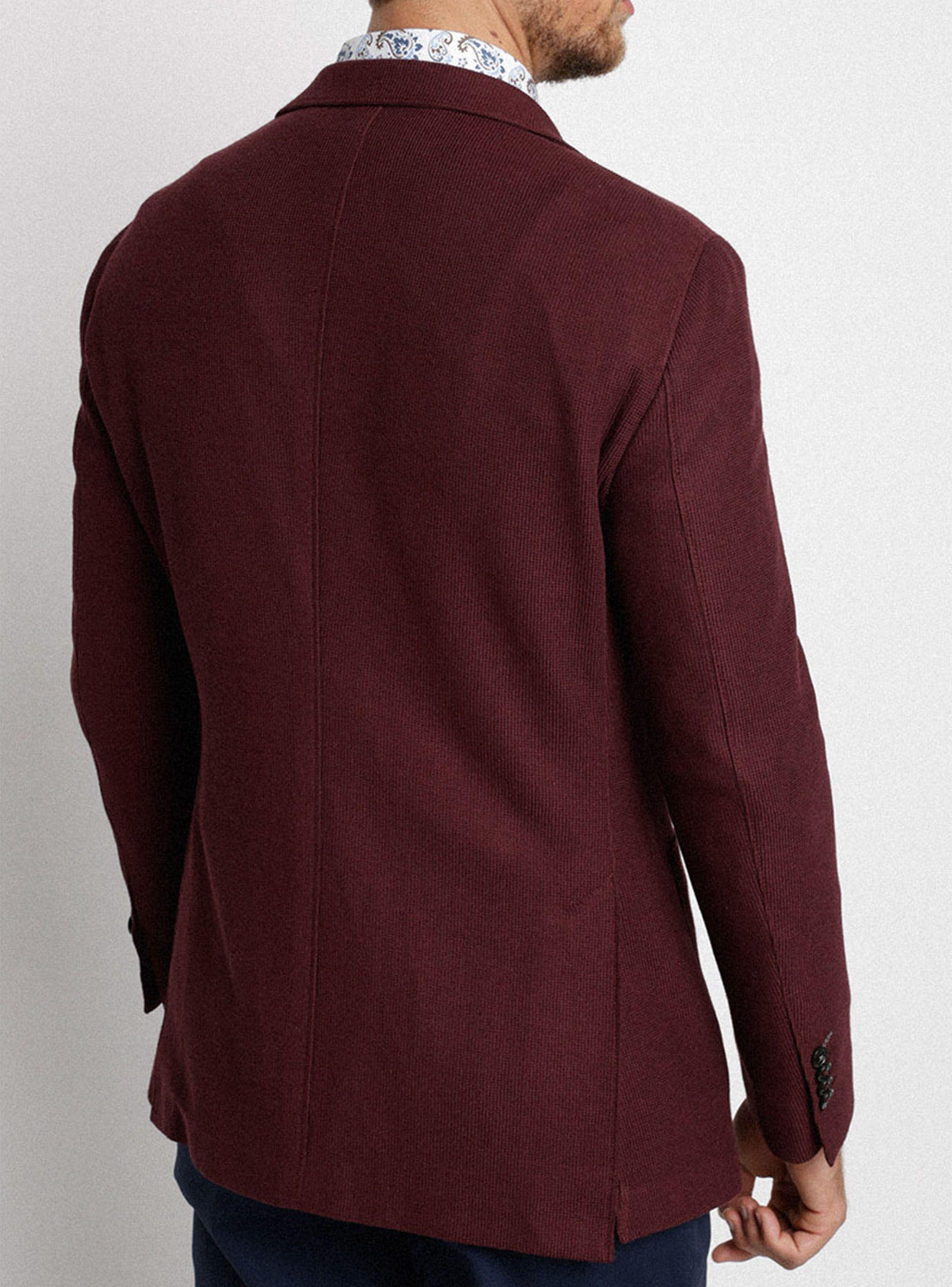Chaqueta Basic Knit Jacket Burdeo-1