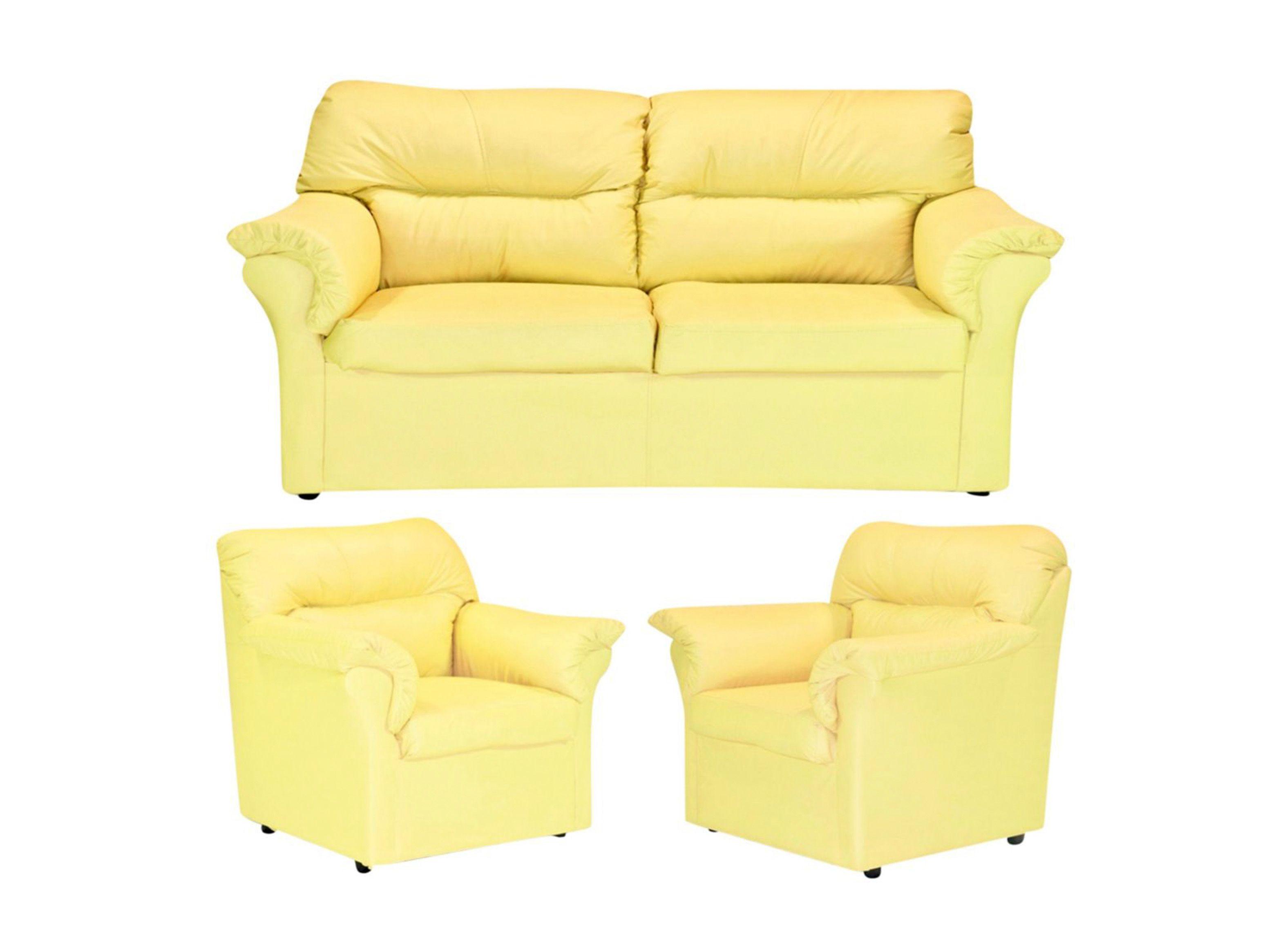 Juego Living Sorrento Ecocuero 2C + 2 Sillones Cabsur-0