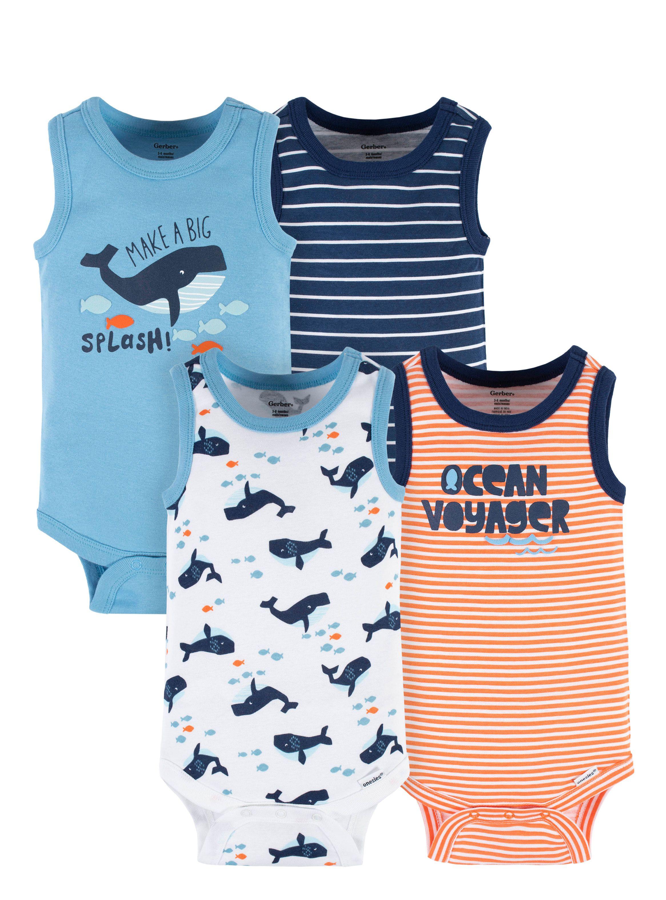 4 Pack Enteritos Onesies Bebé-0
