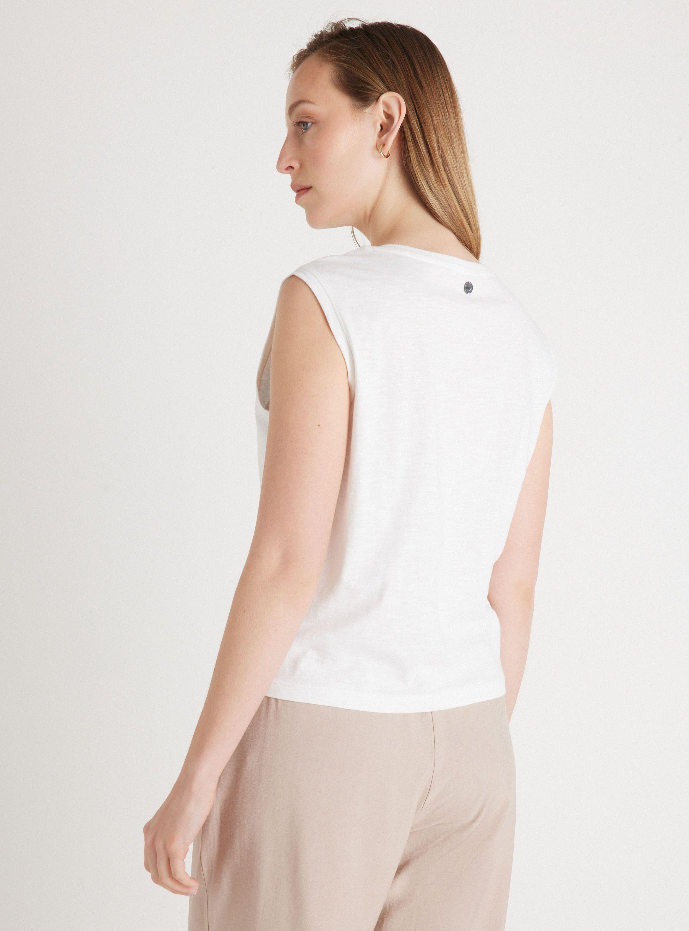 Polera Básica Sin Mangas Nudo Delantero-1
