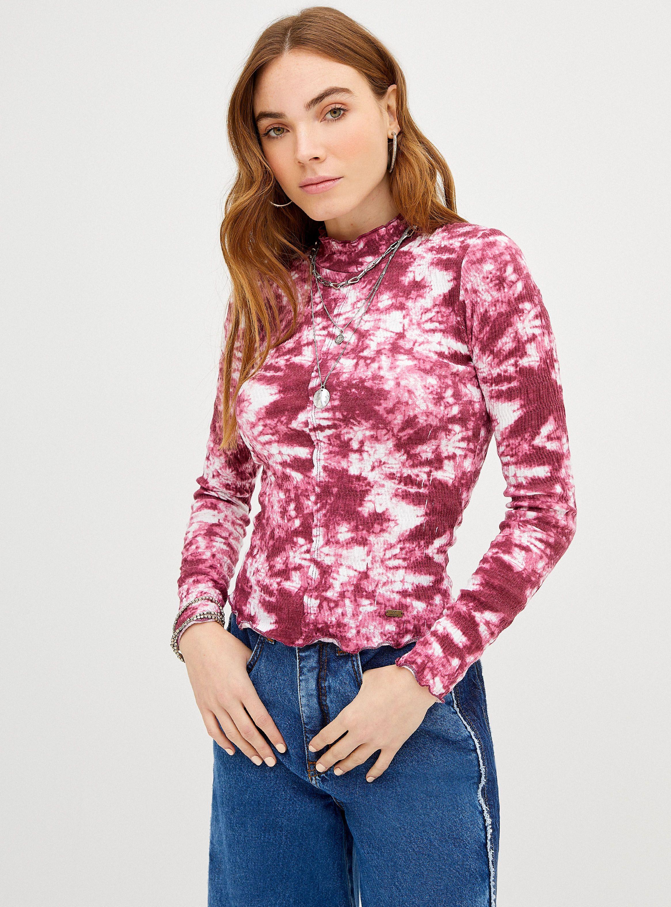 Polera con Cuello Estampado Tie Dye-0