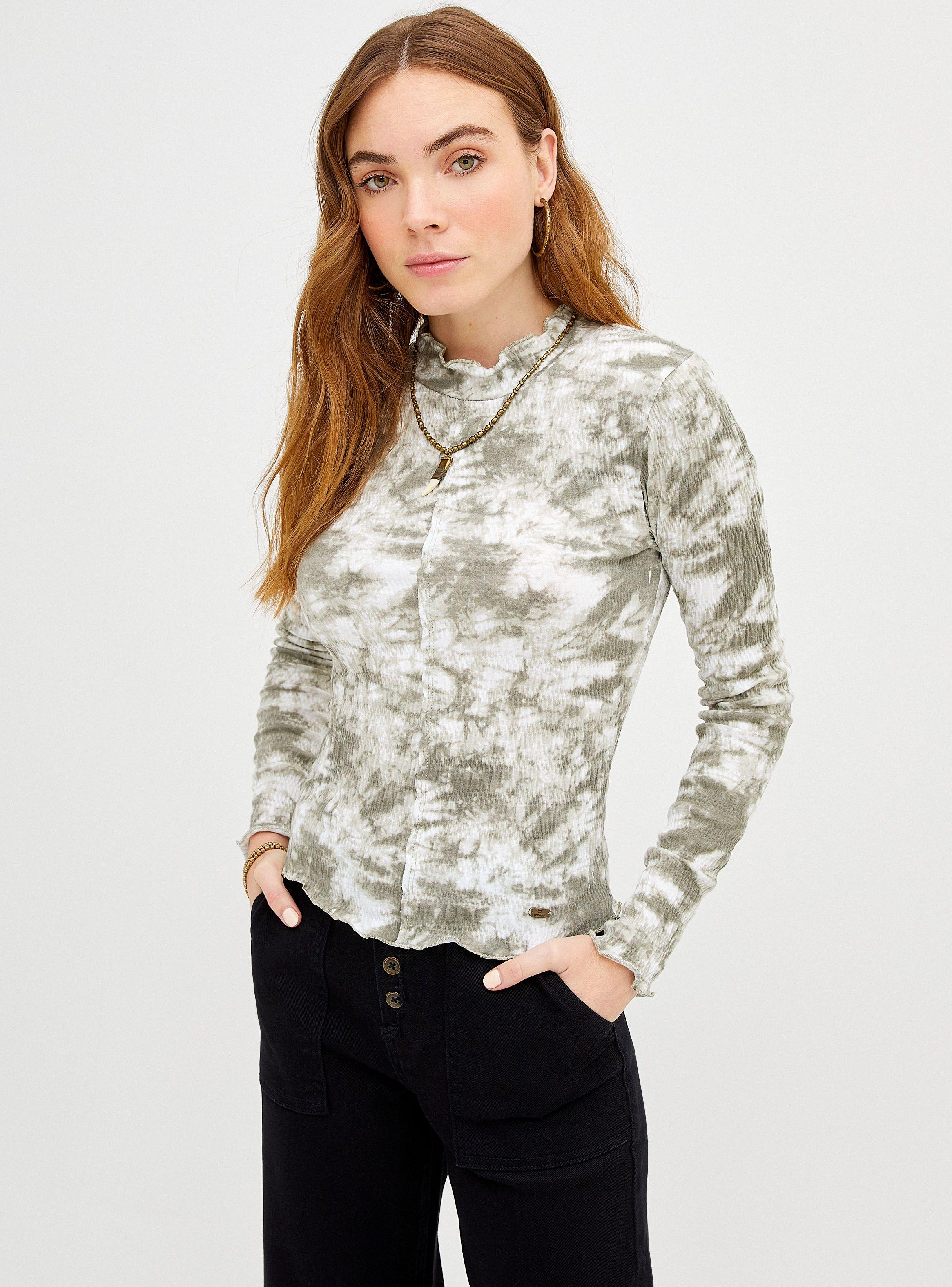 Polera con Cuello Estampado Tie Dye-0