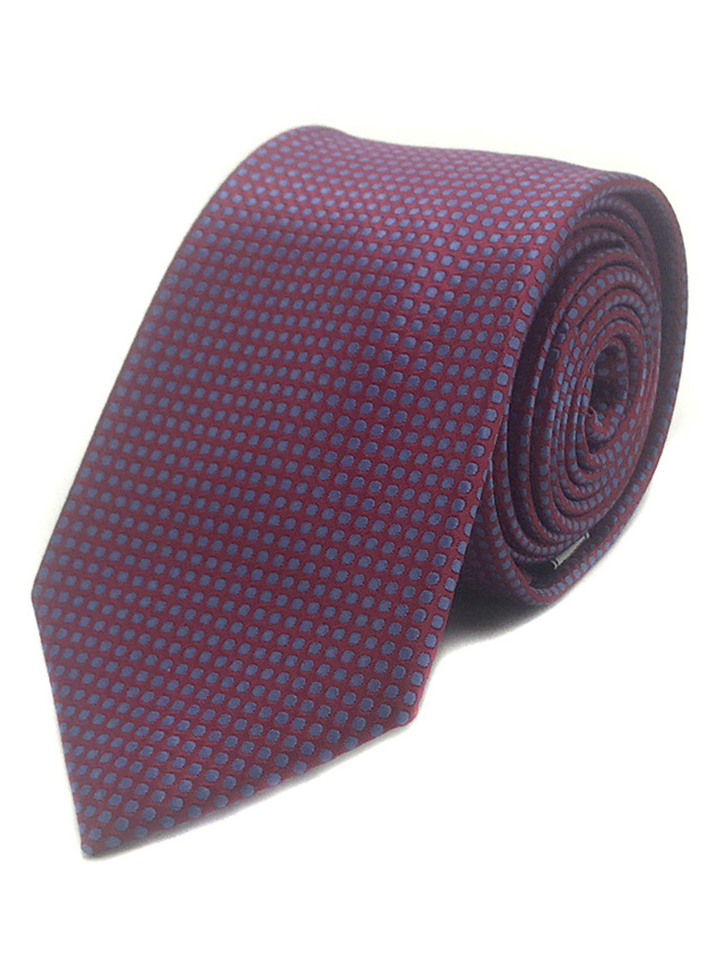 Corbata Compagnia Della Seta Microfibra 8 cm Burdeo y Puntos-0