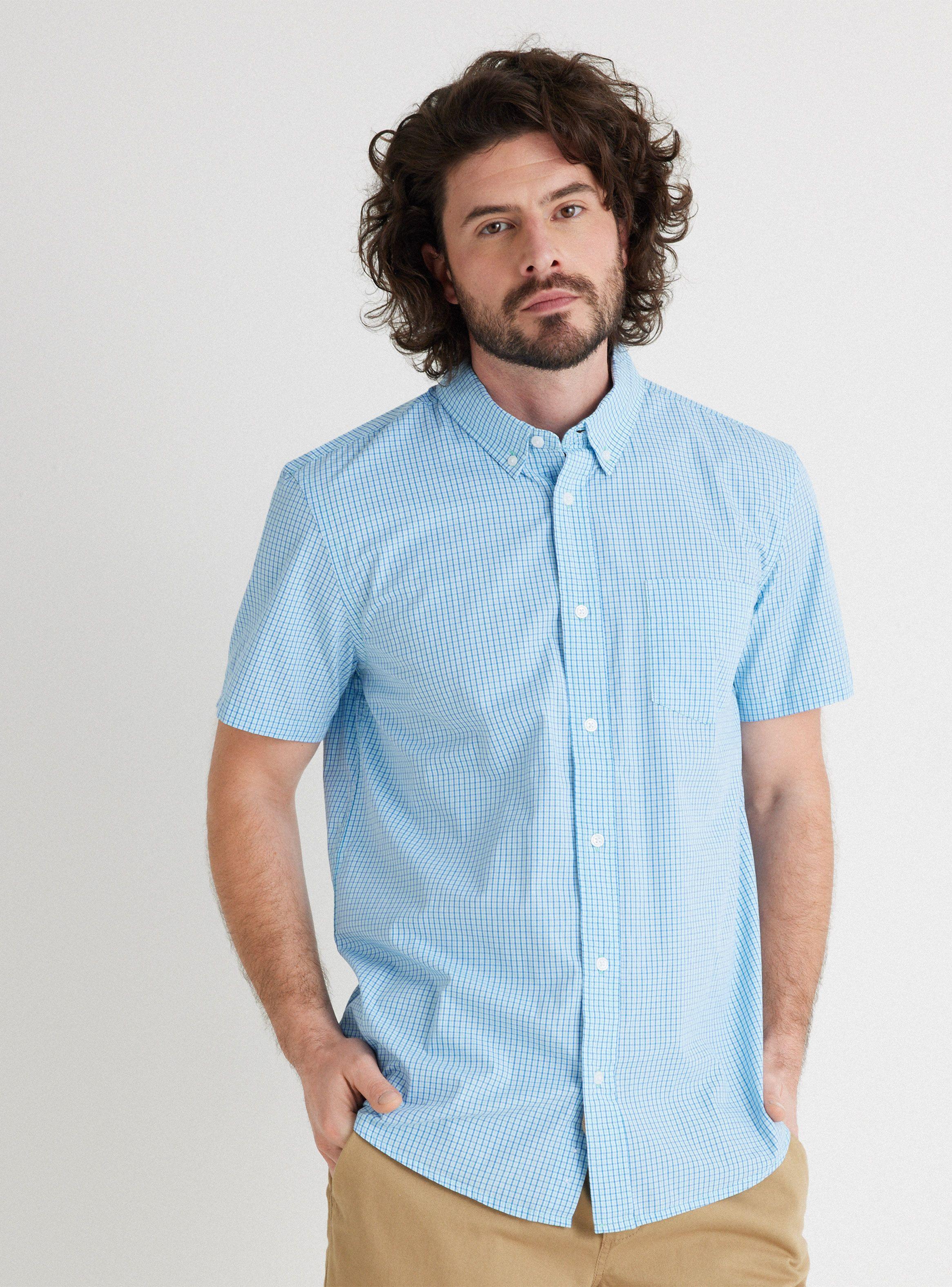 Camisa Manga Corta Poplin Cuadros-0