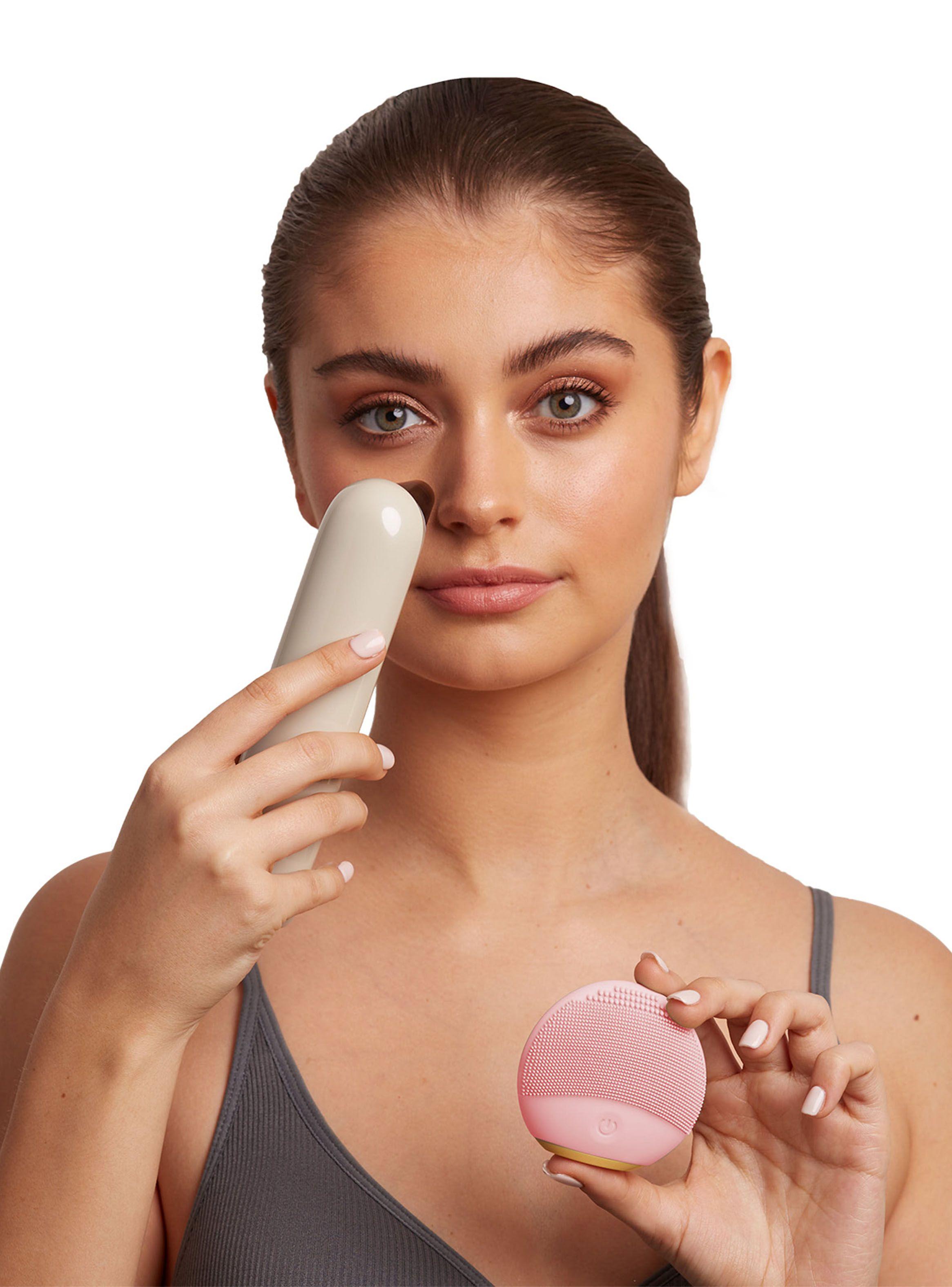 Removedor de Puntos Negros con Luz Azul + Cepillo de Limpieza Facial Rosado-2
