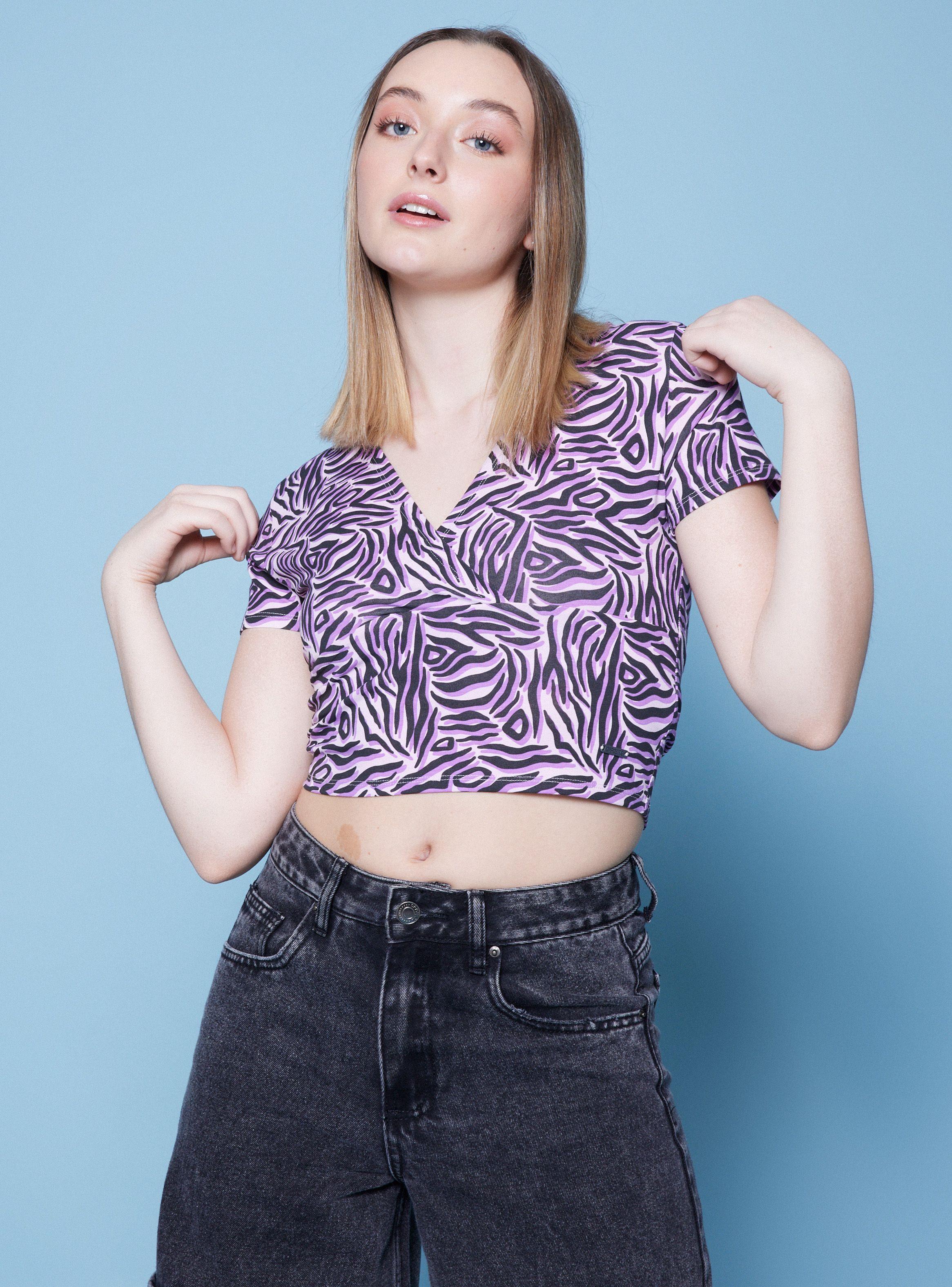Polera Crop Manga Corta Cruzada-0