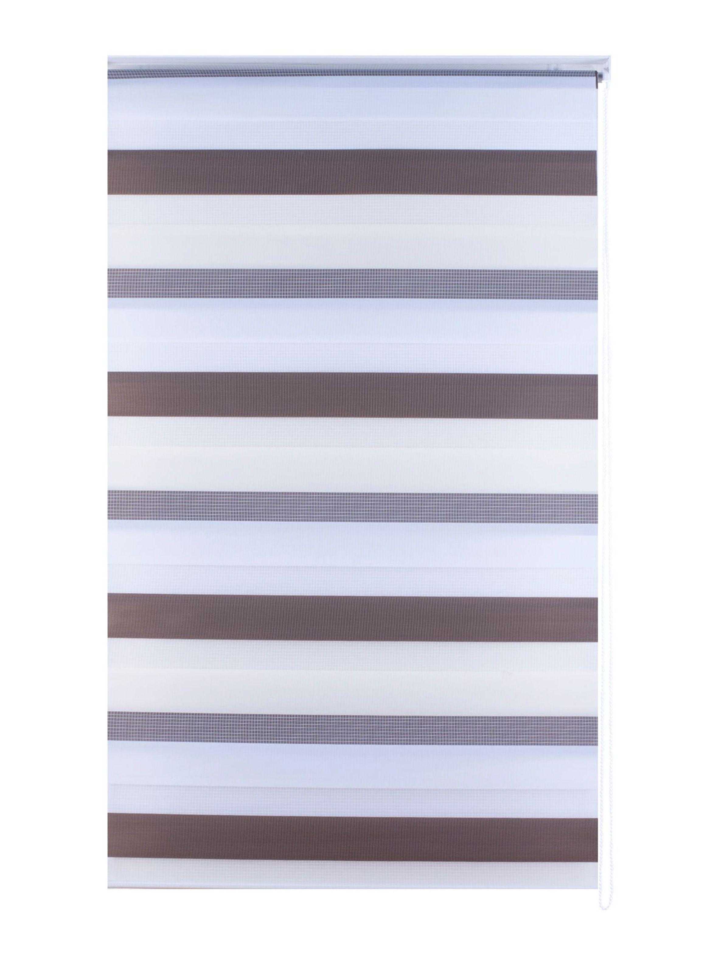 Cortina Roller Dúo Day Night Zebra Café 150 x 230 cm DIB-0