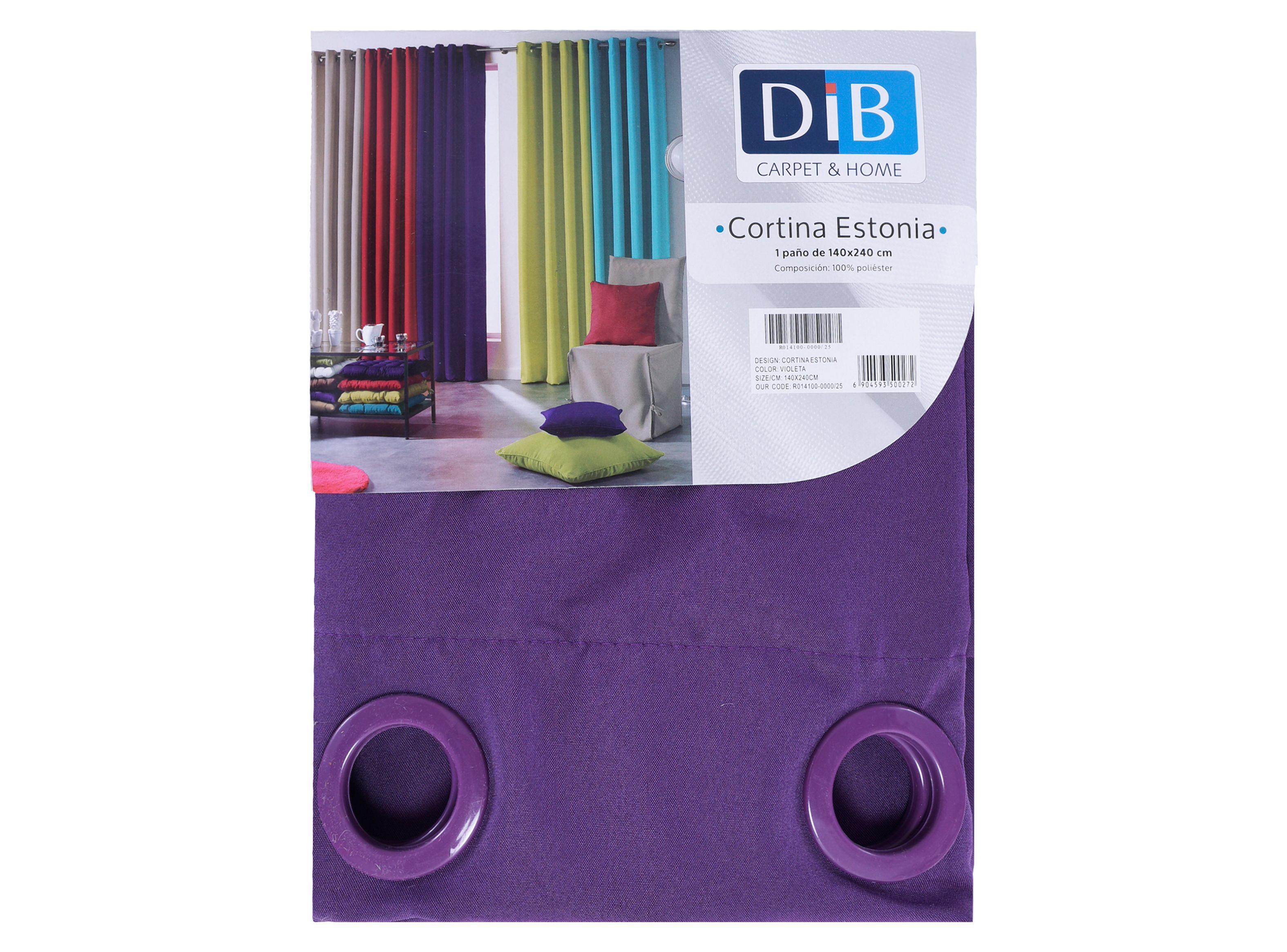 Cortina Tela Estonia Violeta 140 x 230 cm Dib-1