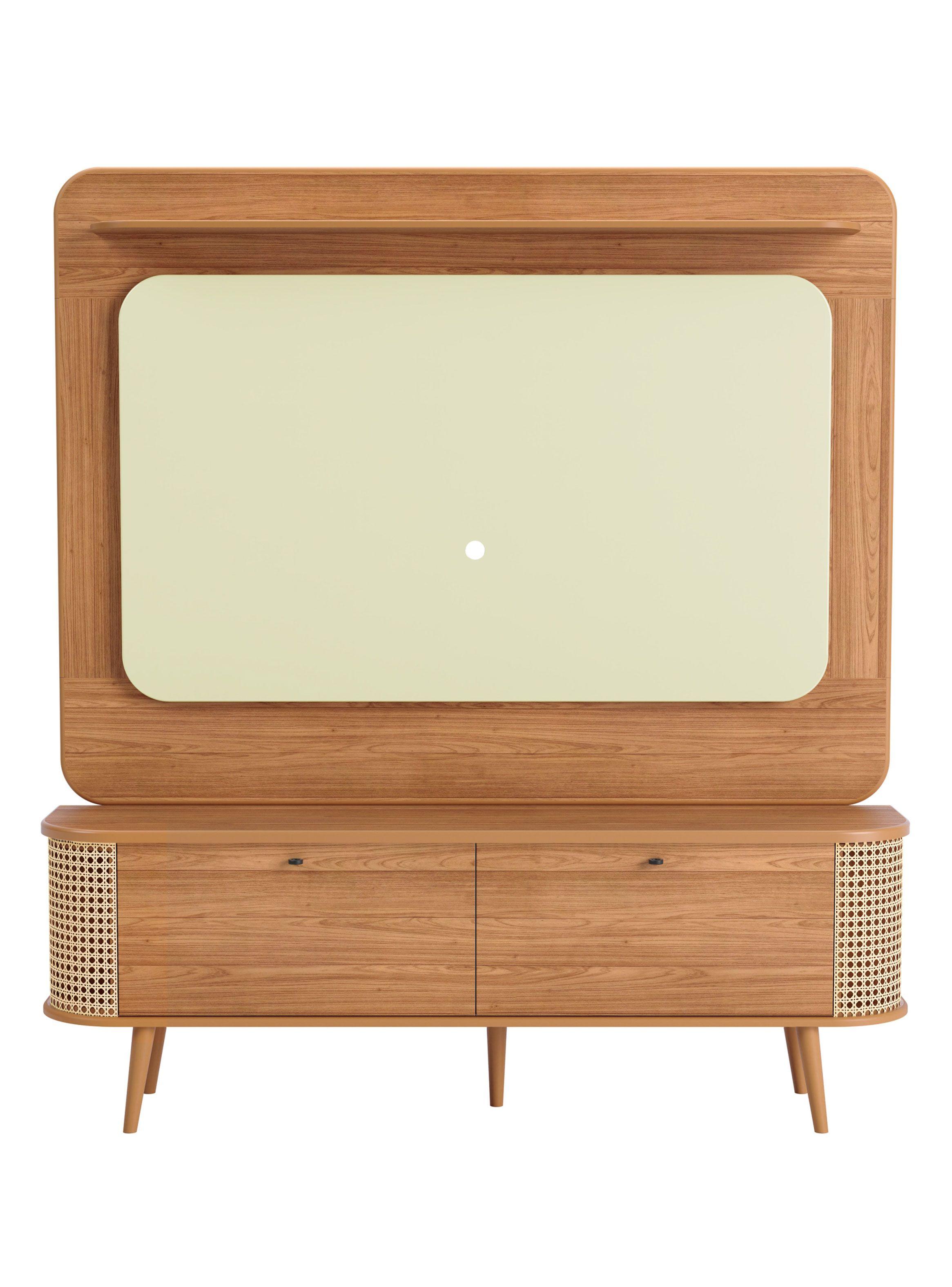 Home TV 60" Tb309 Curvo Ratán 2 Puertas-2