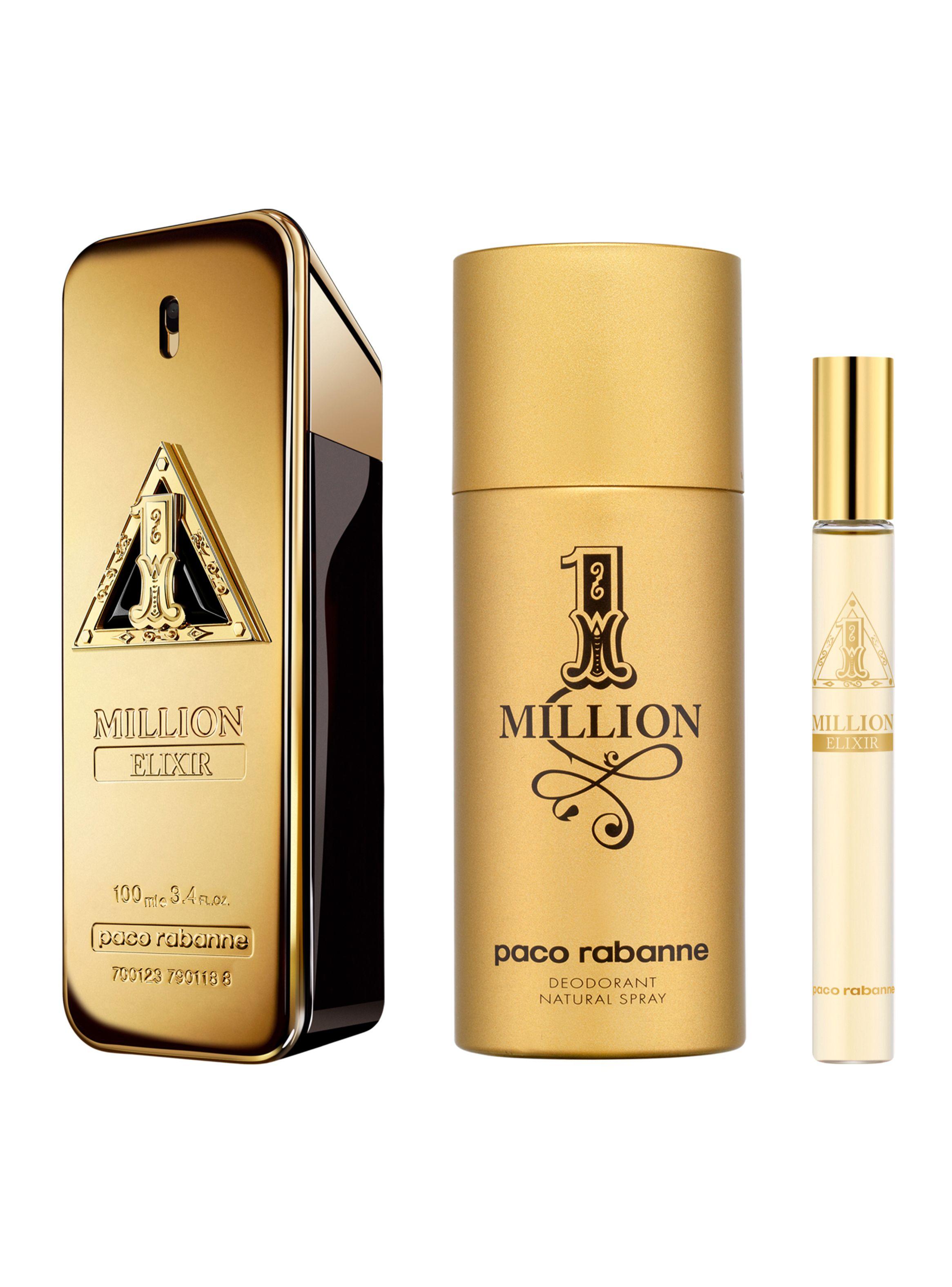 Set Perfume Paco Rabanne 1 Million Elixir EDP Hombre 100 ml + Desodorante 150 ml + Megaspritzer 10 ml-0
