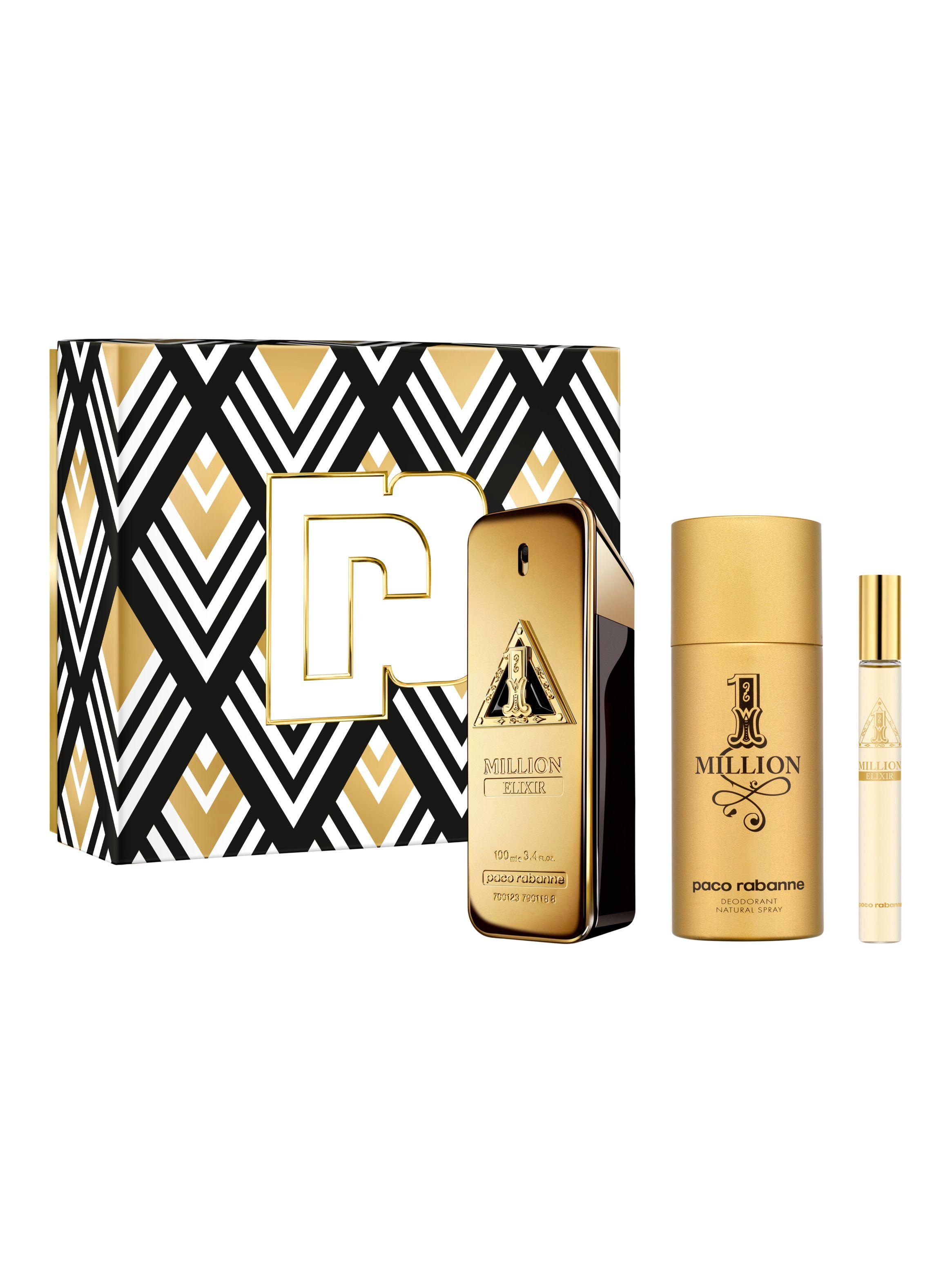 Set Perfume Paco Rabanne 1 Million Elixir EDP Hombre 100 ml + Desodorante 150 ml + Megaspritzer 10 ml-1