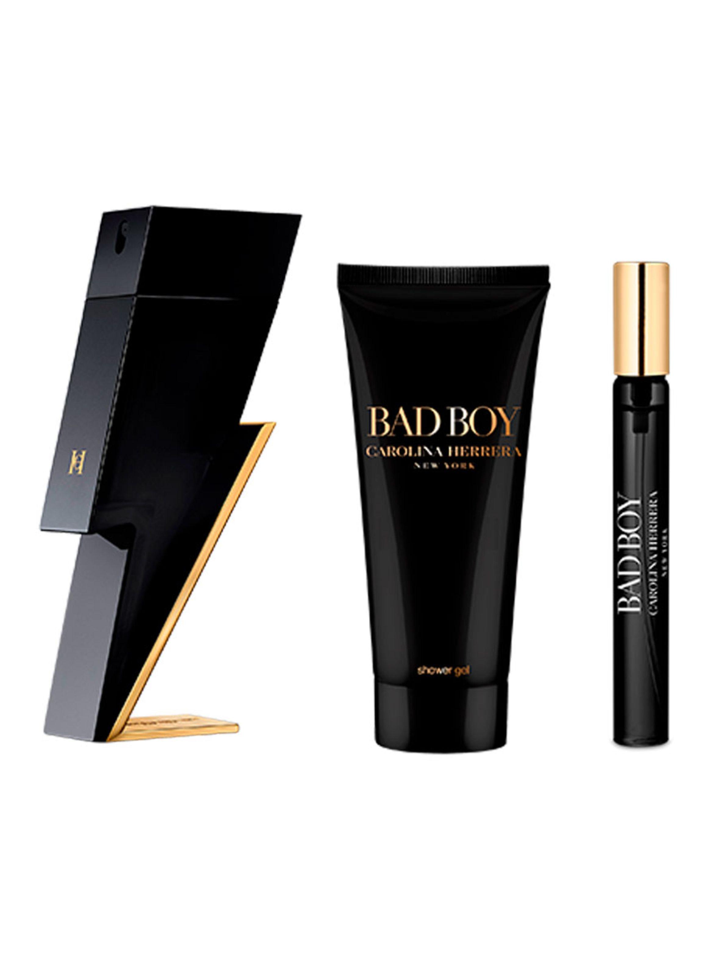 Set Perfume Carolina Herrera Bad Boy EDT Hombre 100 ml + Shower Gel 100 ml + Megaspritzer 10 ml-0