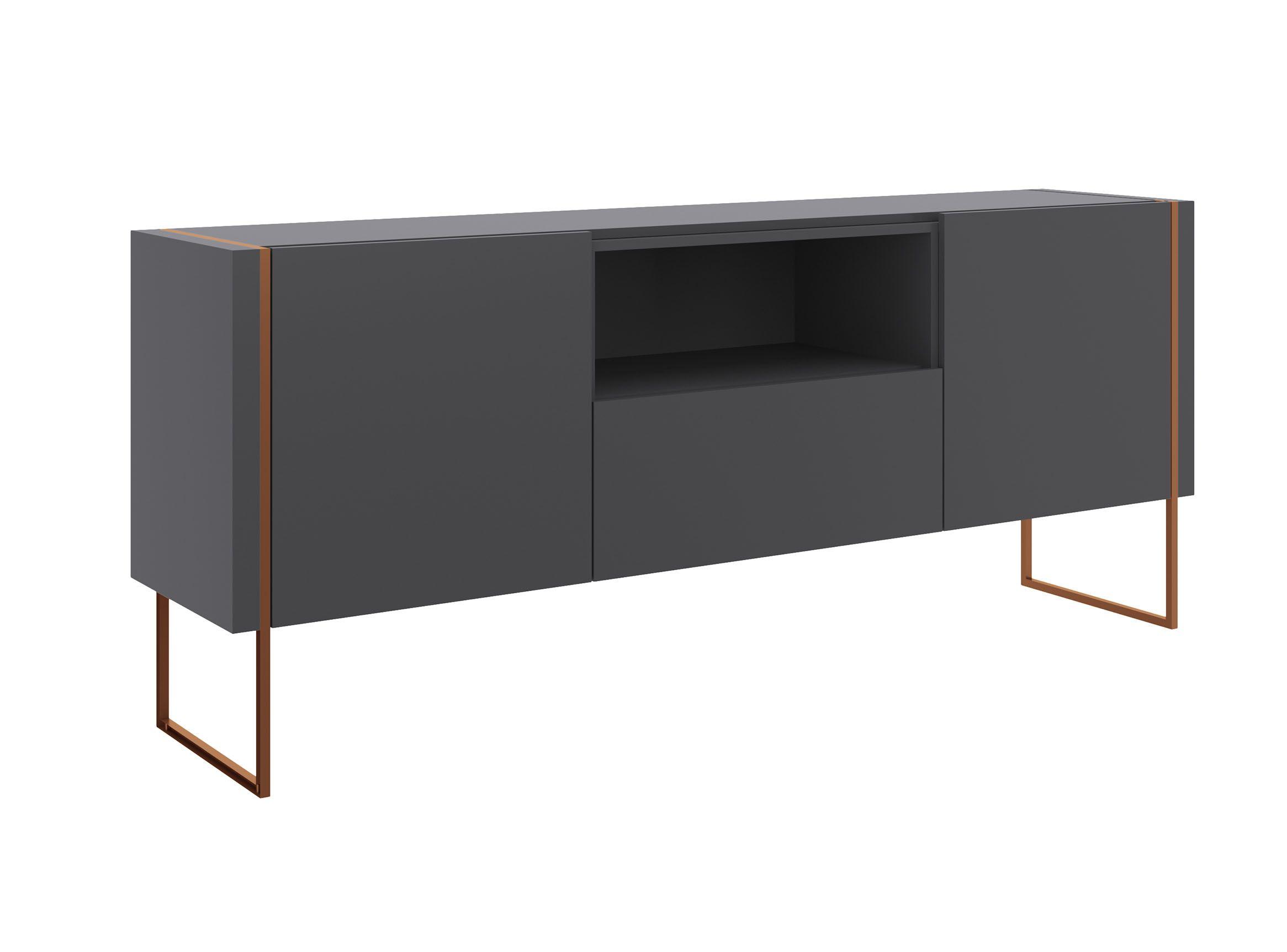 Rack Decocasa TV 50" Vesta Negro Base Cuadrada-2