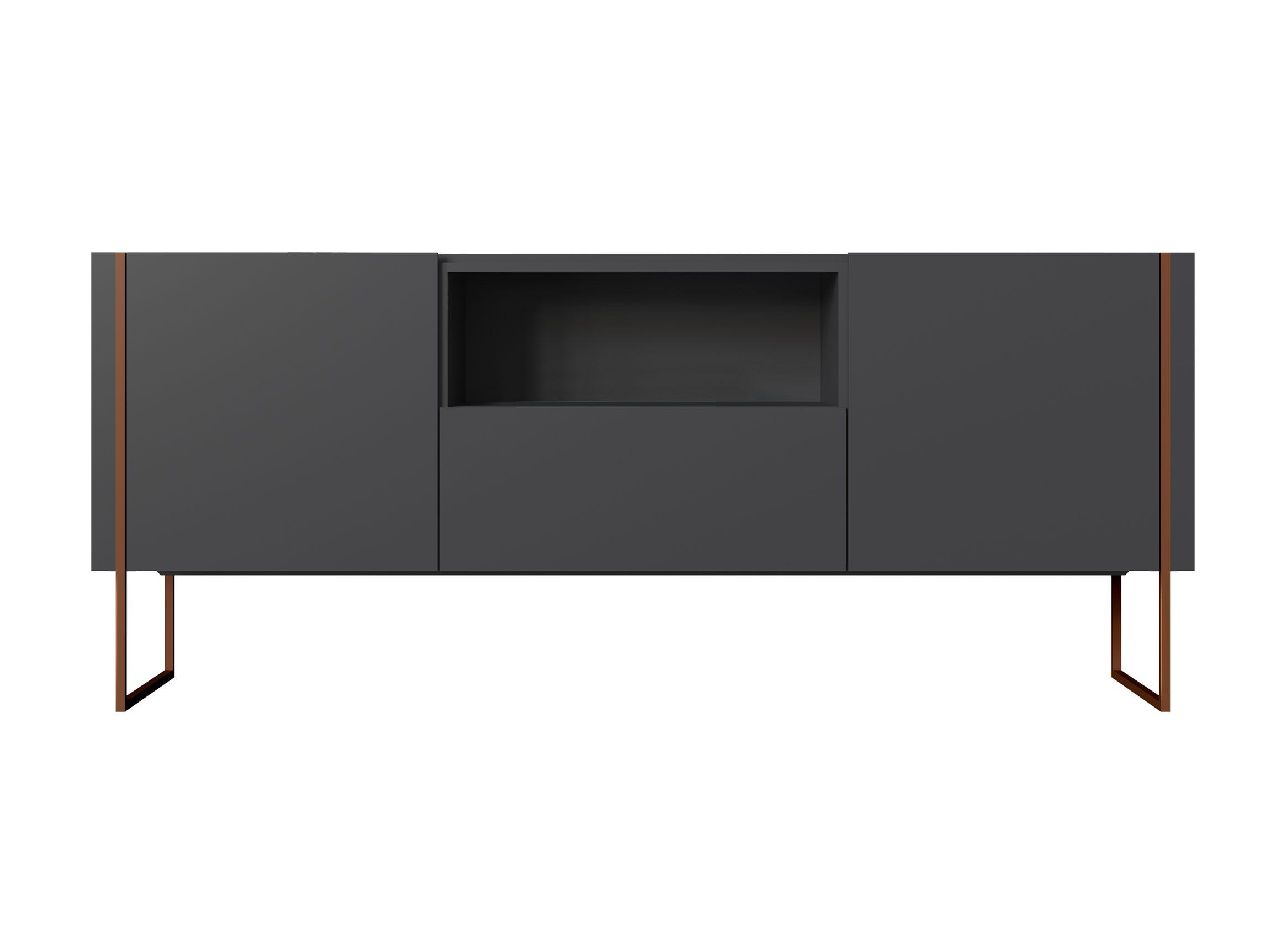 Rack Decocasa TV 50" Vesta Negro Base Cuadrada-0