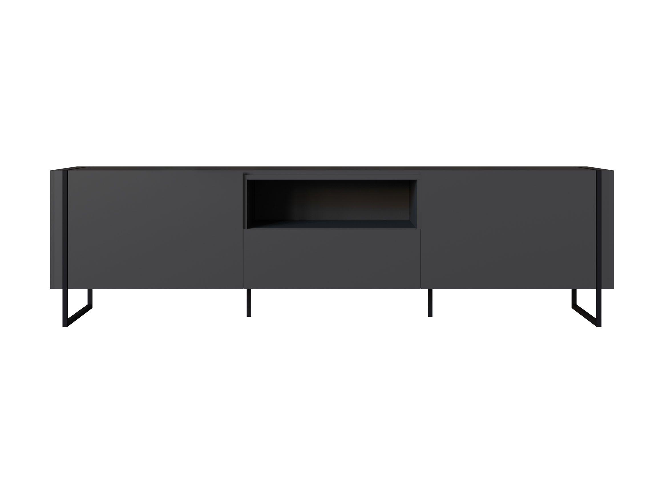 Rack Decocasa TV 50" Vesta Negro Base Cuadrada-0