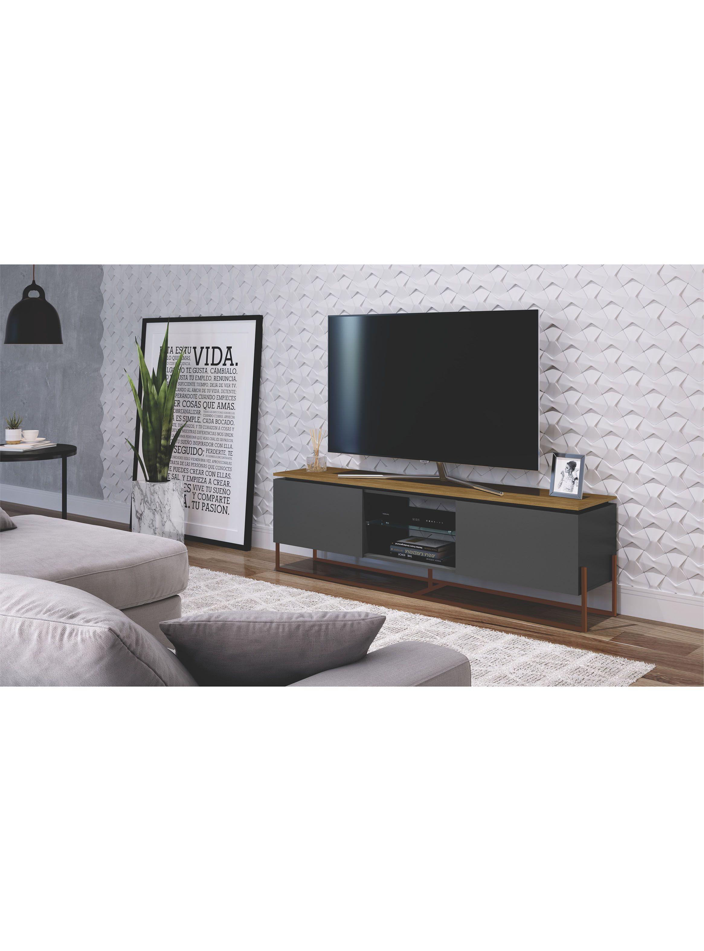 Rack Decocasa TV 50" Vesta Negro Base Larga Decocasa-2