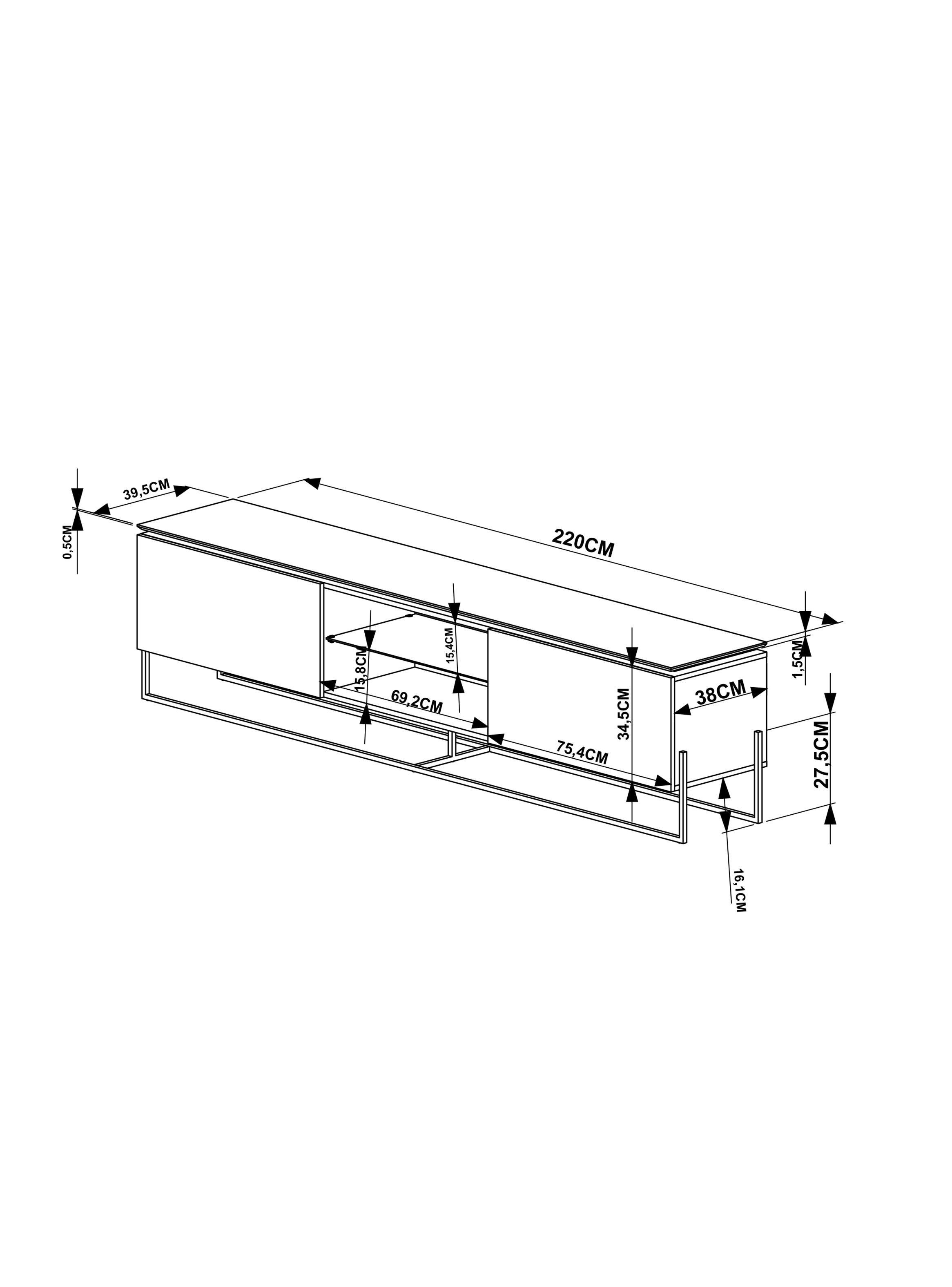 Rack Decocasa TV 60" Vesta Base Negra-1