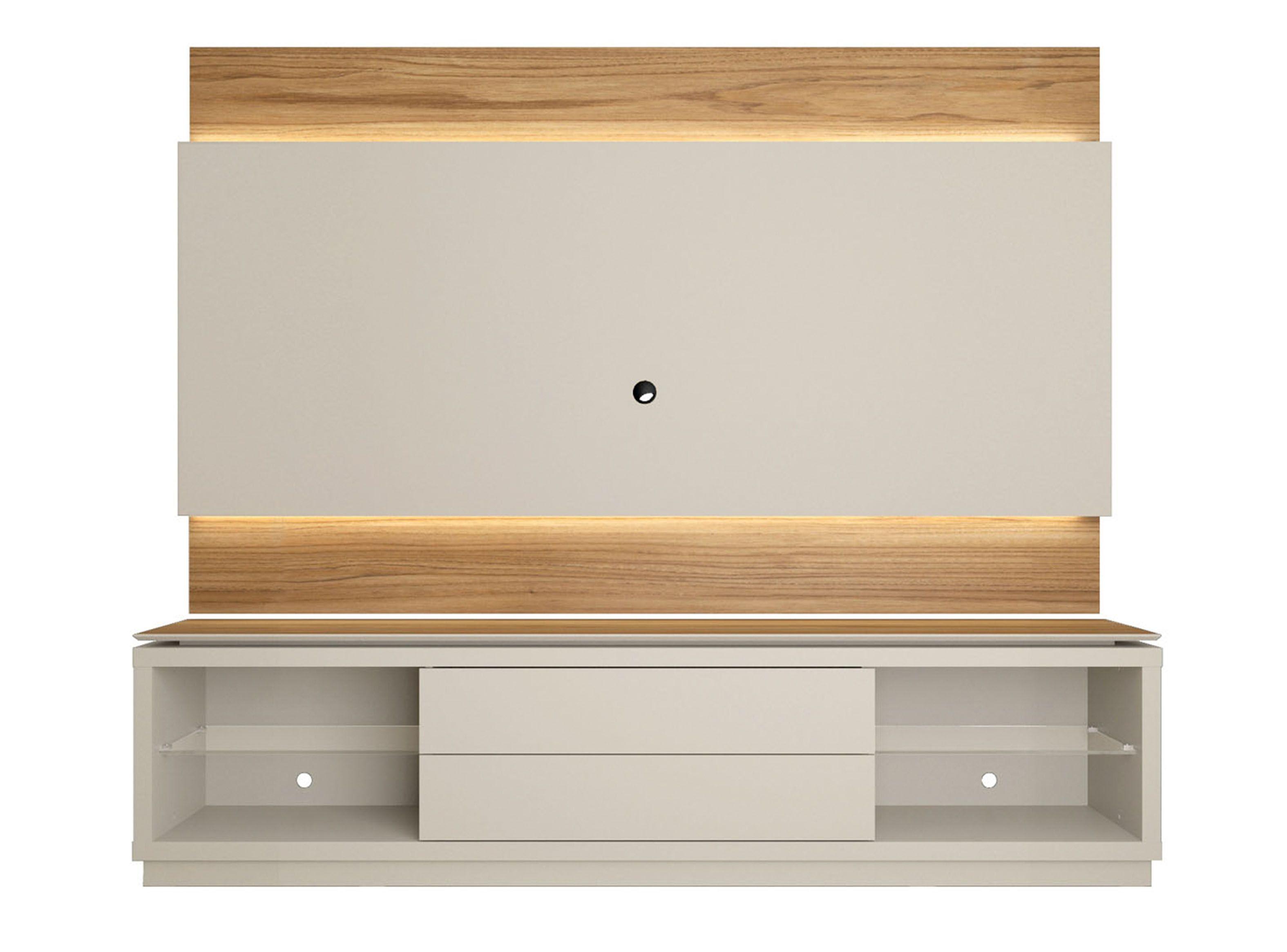 Combo Living Rack TV 60" + Panel TV Lincoln Off White 1.8 Decocasa-0