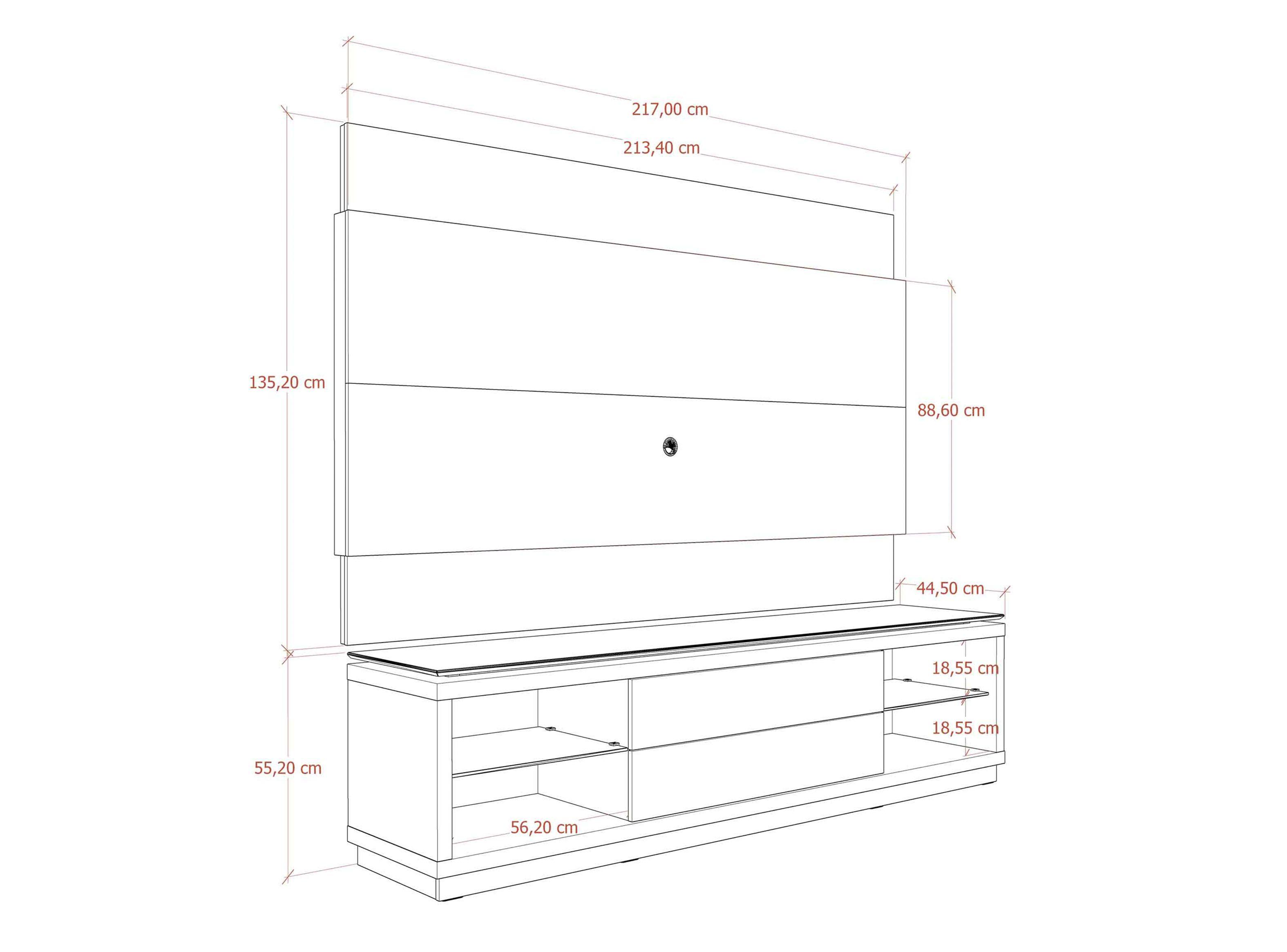 Combo Living Rack TV 60" + Panel TV Lincoln Off White 2.1 Decocasa-1
