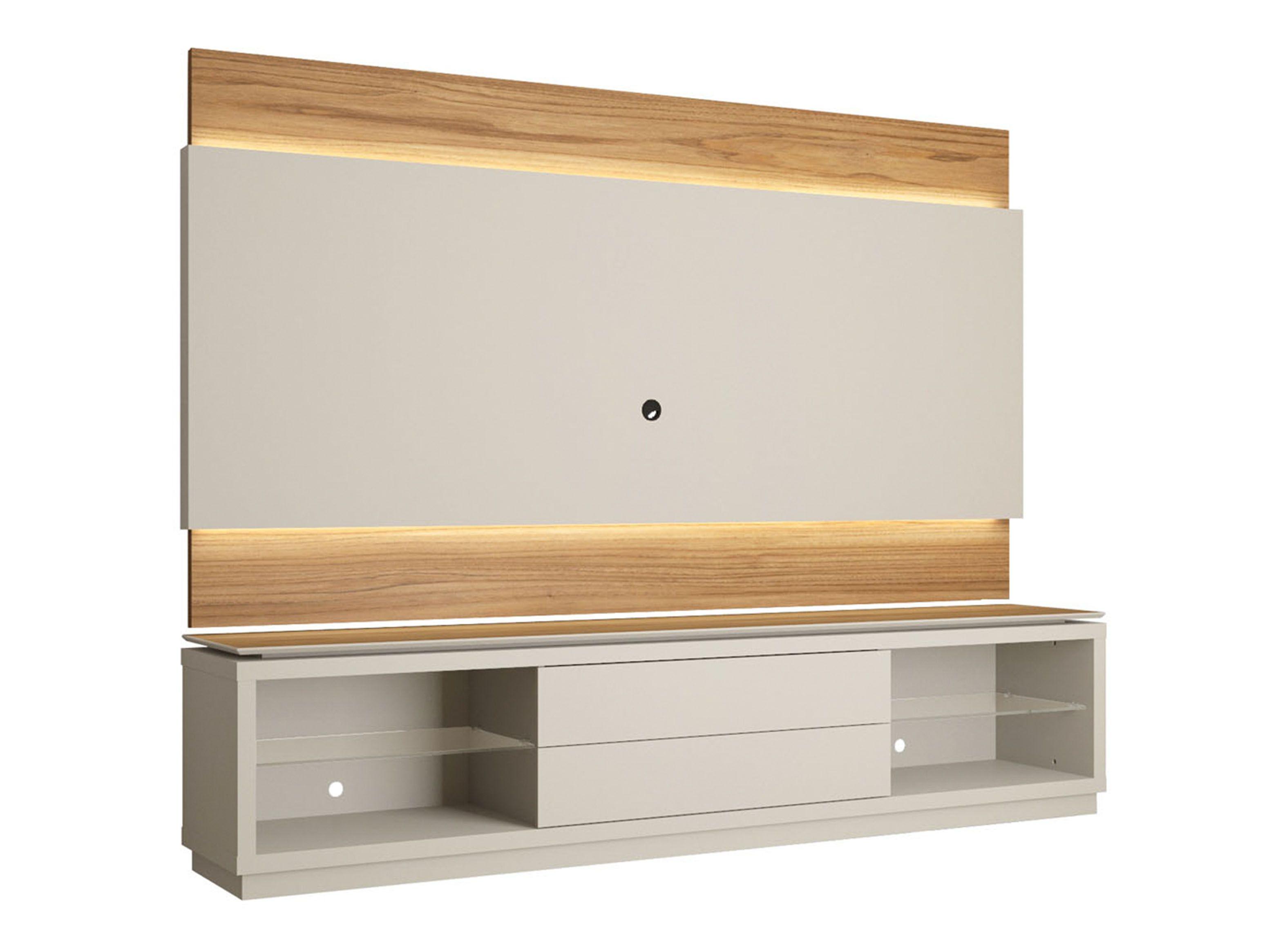 Combo Living Rack TV 60" + Panel TV Lincoln Off White 2.1 Decocasa-2