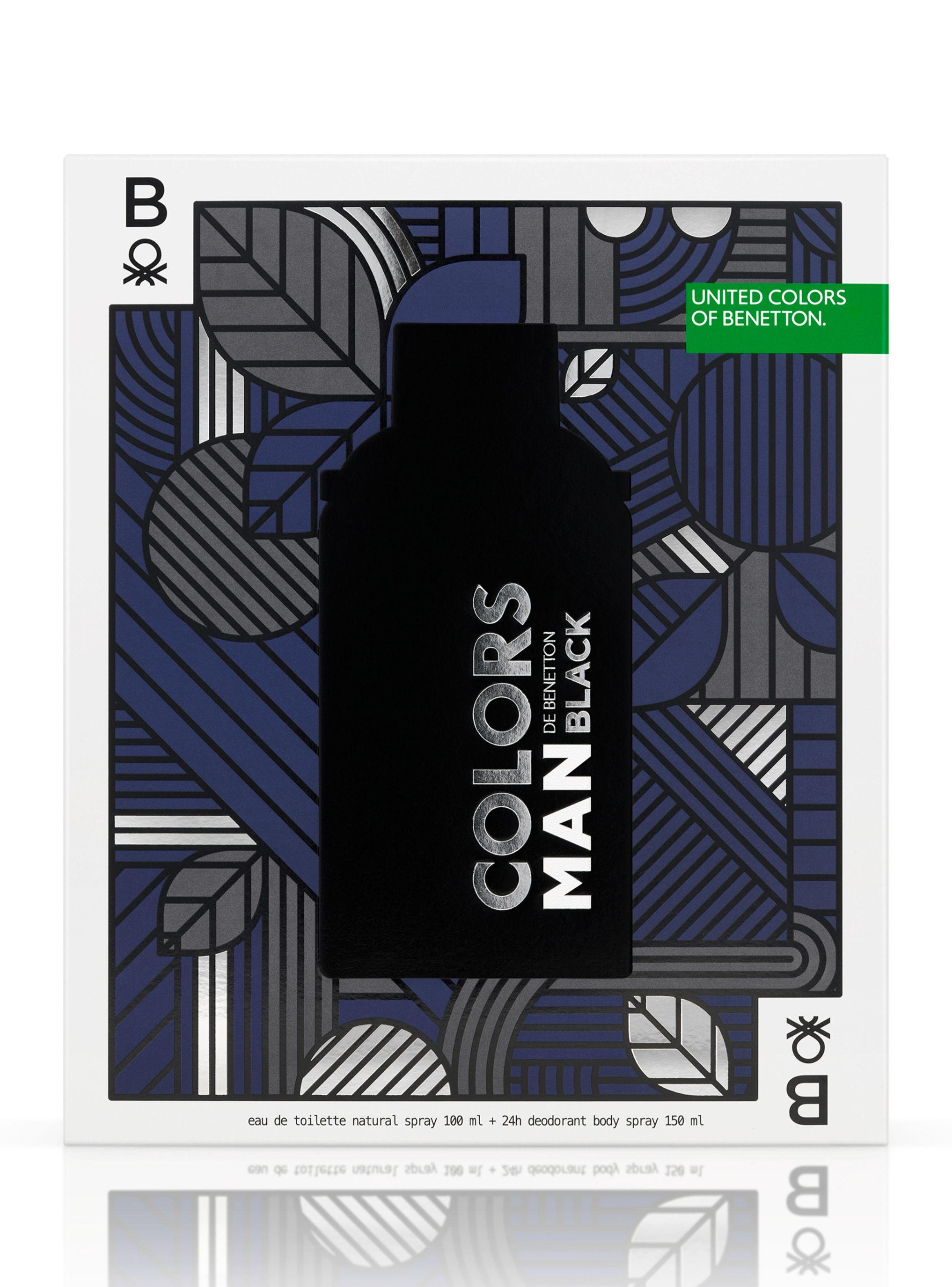 Set Benetton Colors Man Black EDT Hombre 100 ml + Desodorante 150 ml-1
