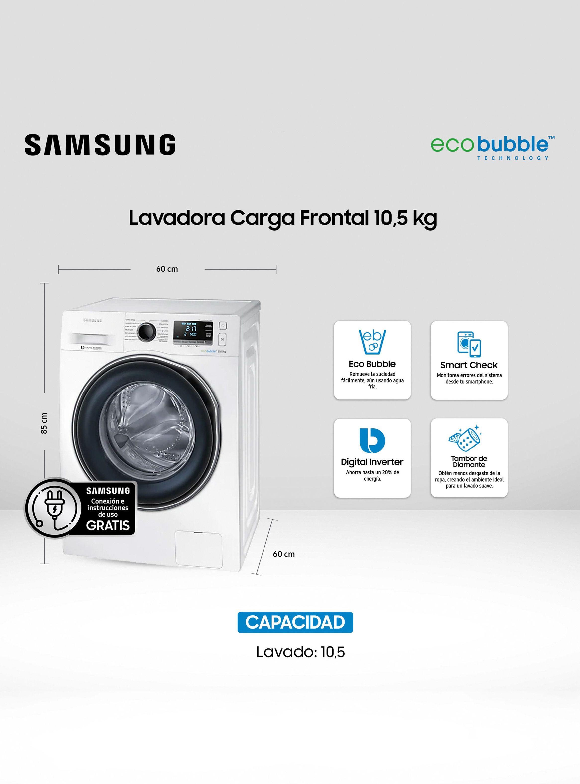 Lavadora Samsung Frontal 10.5 Kg WW10J6410CW1ZS-1