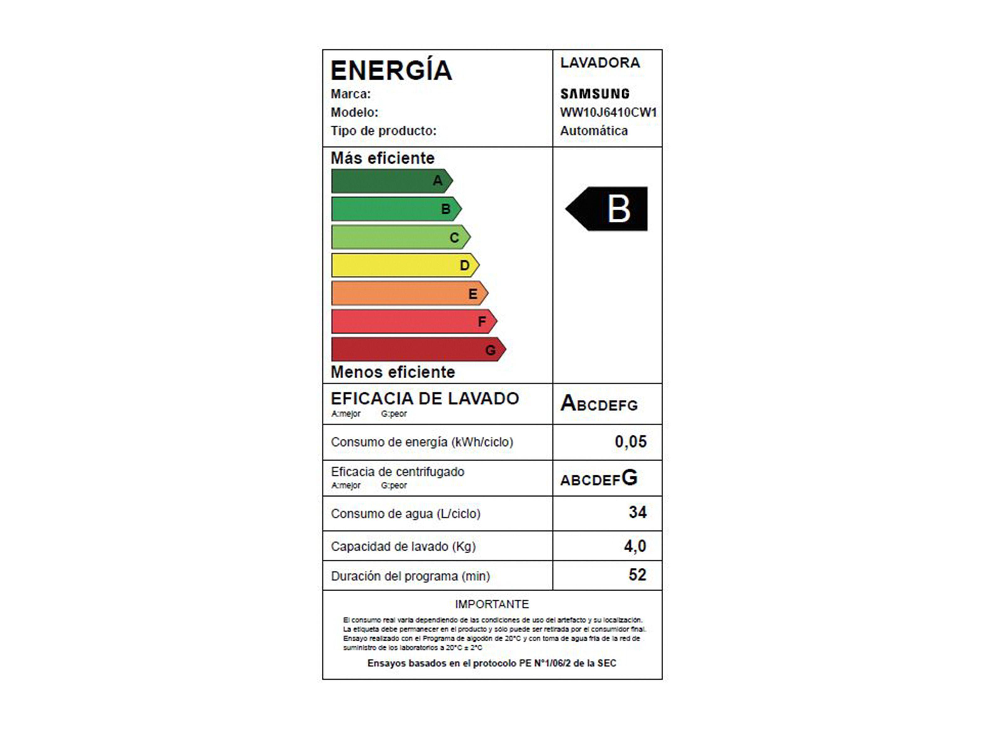 Lavadora Samsung Frontal 10.5 Kg WW10J6410CW1ZS-7