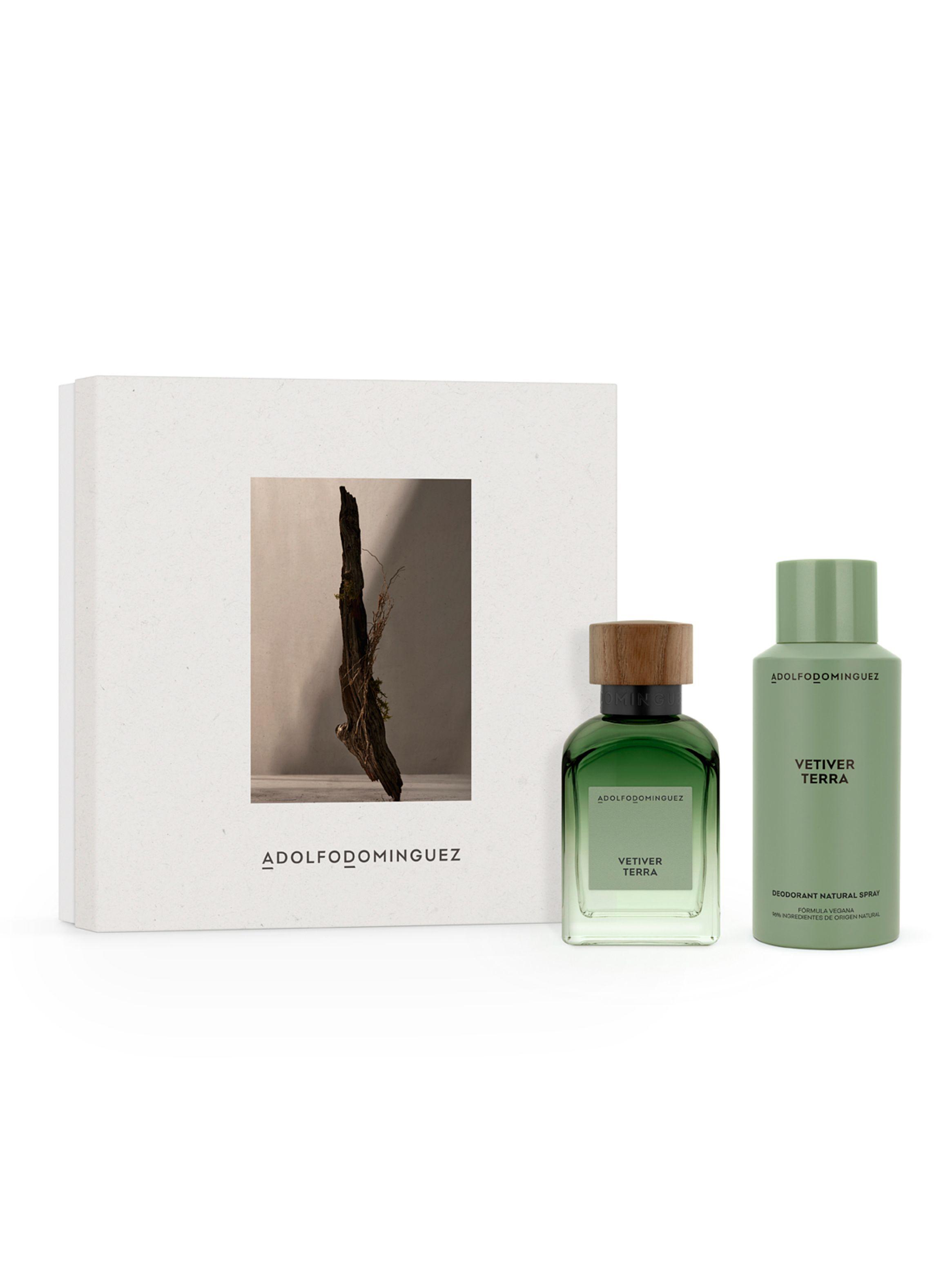 Set Perfume Adolfo Domínguez Vetiver Terra EDP Hombre 120 ml + Desodorante 150 ml-1