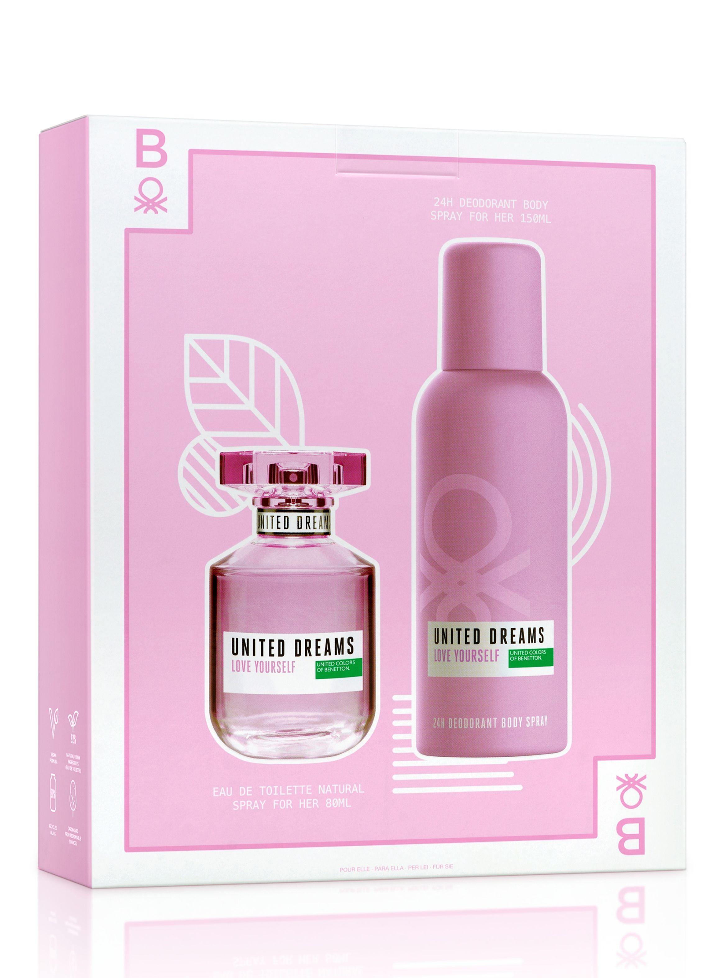 Set Perfume Benetton United Dreams Love Yourself EDT Mujer 80 ml + Desodorante 150 ml-0